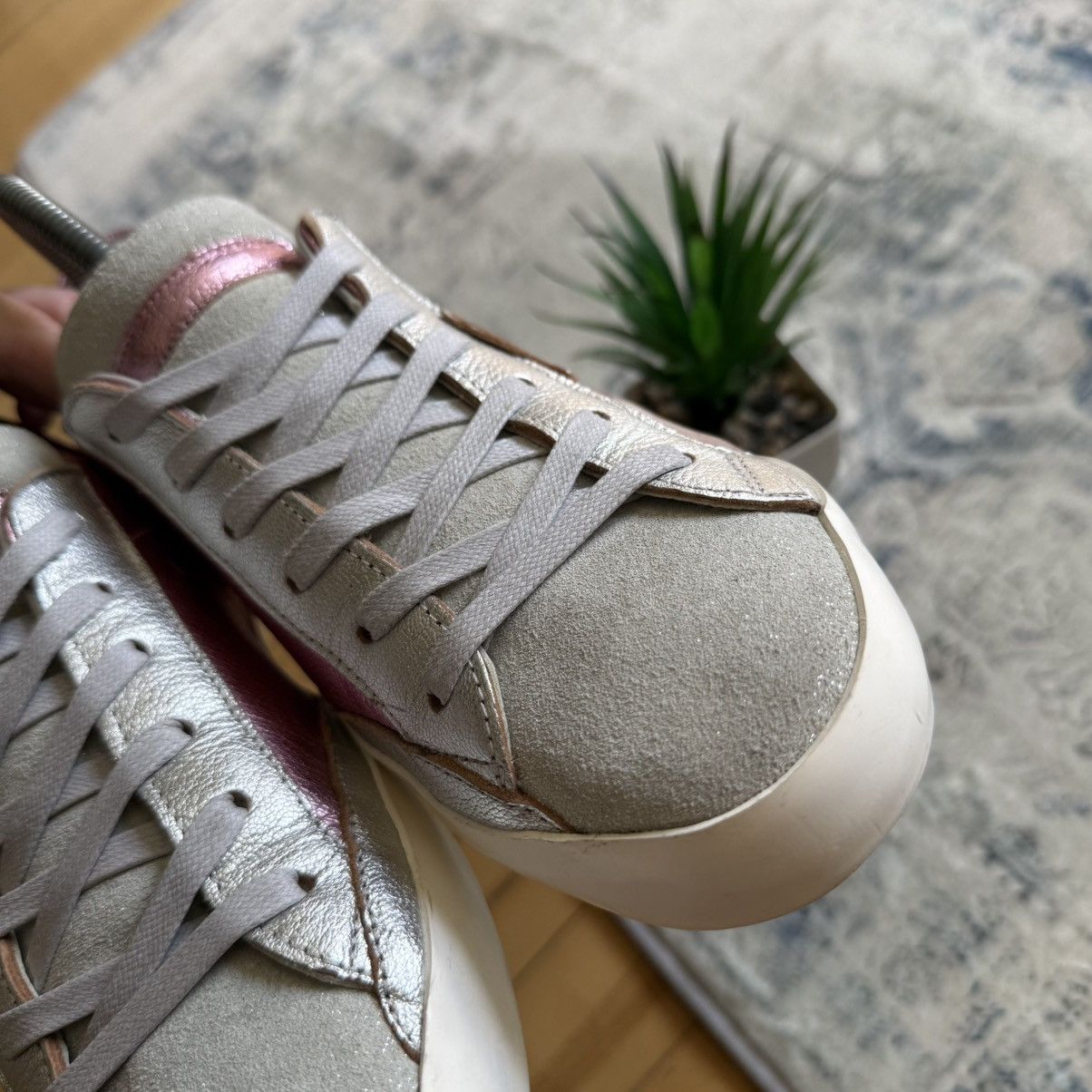 Philippe Model 📌 Philippe Model Pink Tennis Low Top Leather Sneakers 39 Size US 9 / IT 39 - 5 Thumbnail