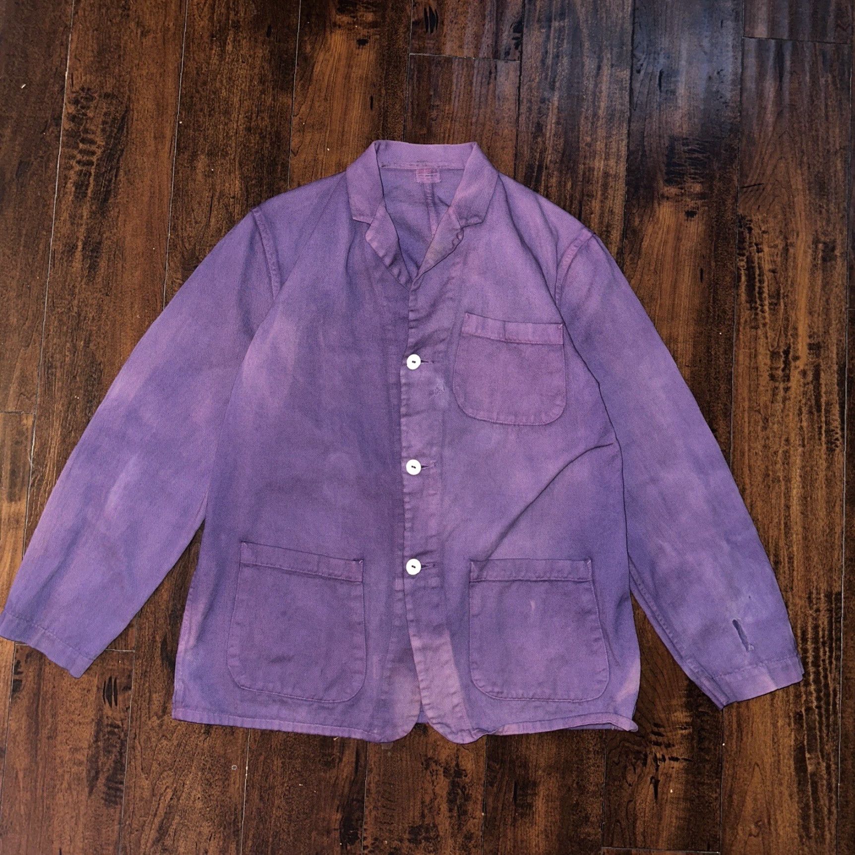 Vintage VINTAGE 1950s Rockabilly Purple Overcoat Jacket Work Chore Coat Adult Large Size US L / EU 52-54 / 3 - 2 Thumbnail