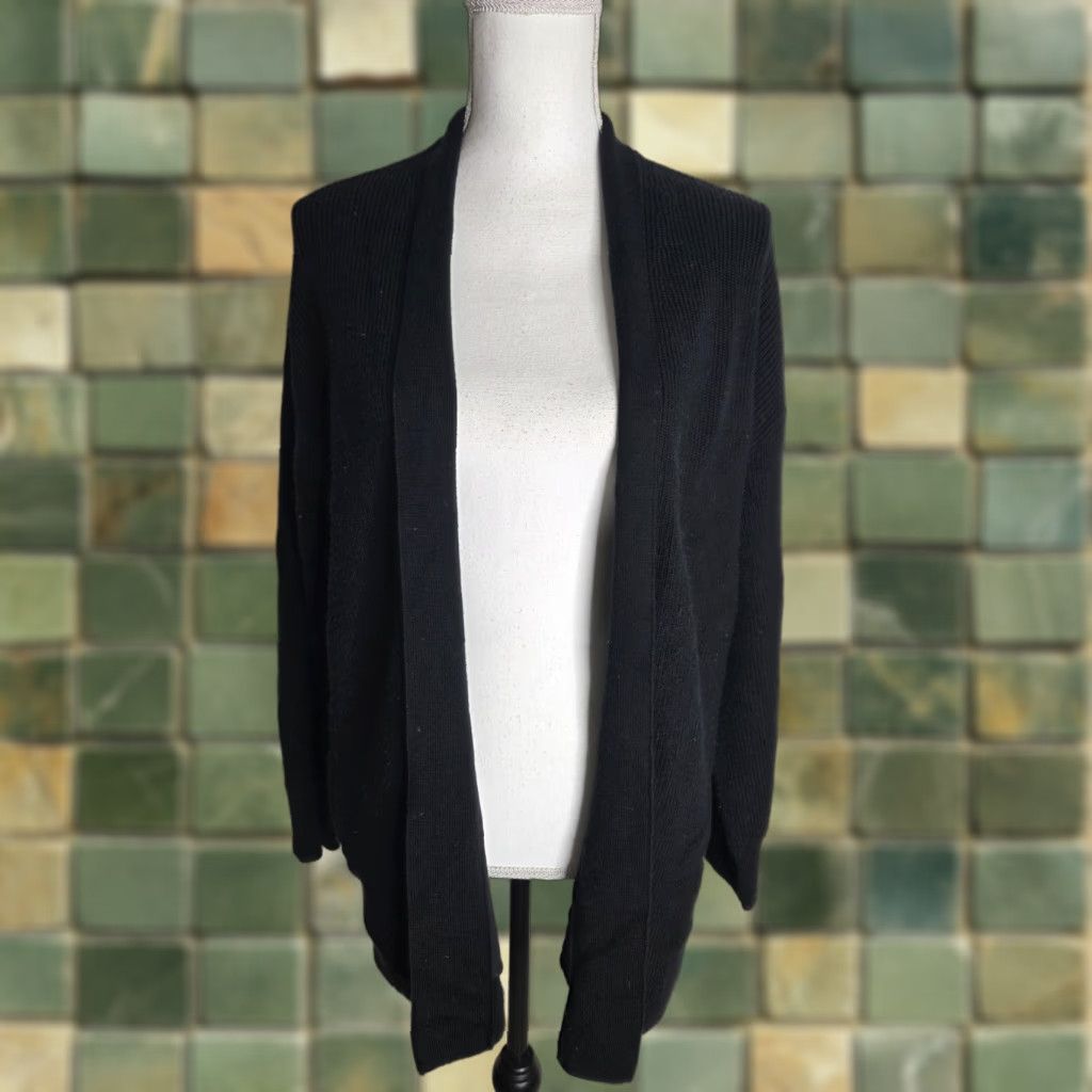 Lululemon Lululemon Merino Wool-Blend Rib Long Wrap Sweater 4 BLACK Open Ribbed Small Shirt Womens Size S / US 4 / IT 40 - 1 Thumbnail