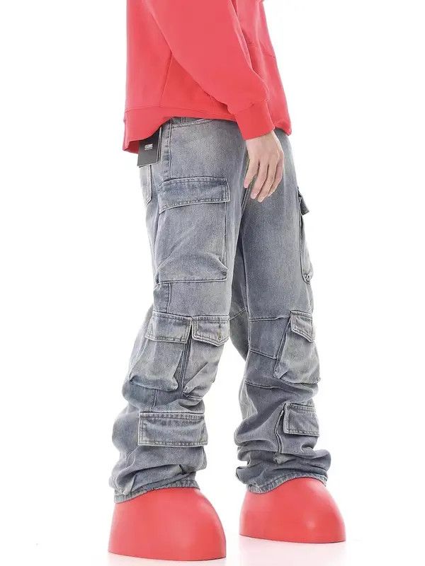 VIBE Vintage washed multi-pocket cargo jeans Size US 32 / EU 48 - 3 Thumbnail