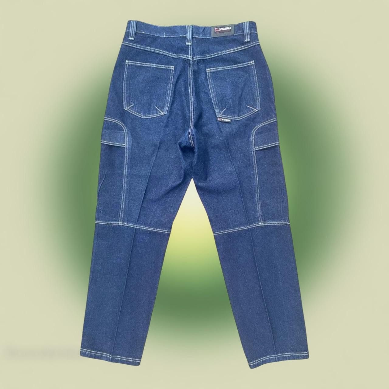 Fubu × Vintage 90s Fubu Navy blue vintage baggy cargo jeans 36x34 Size US 36 / EU 52 - 2 Thumbnail