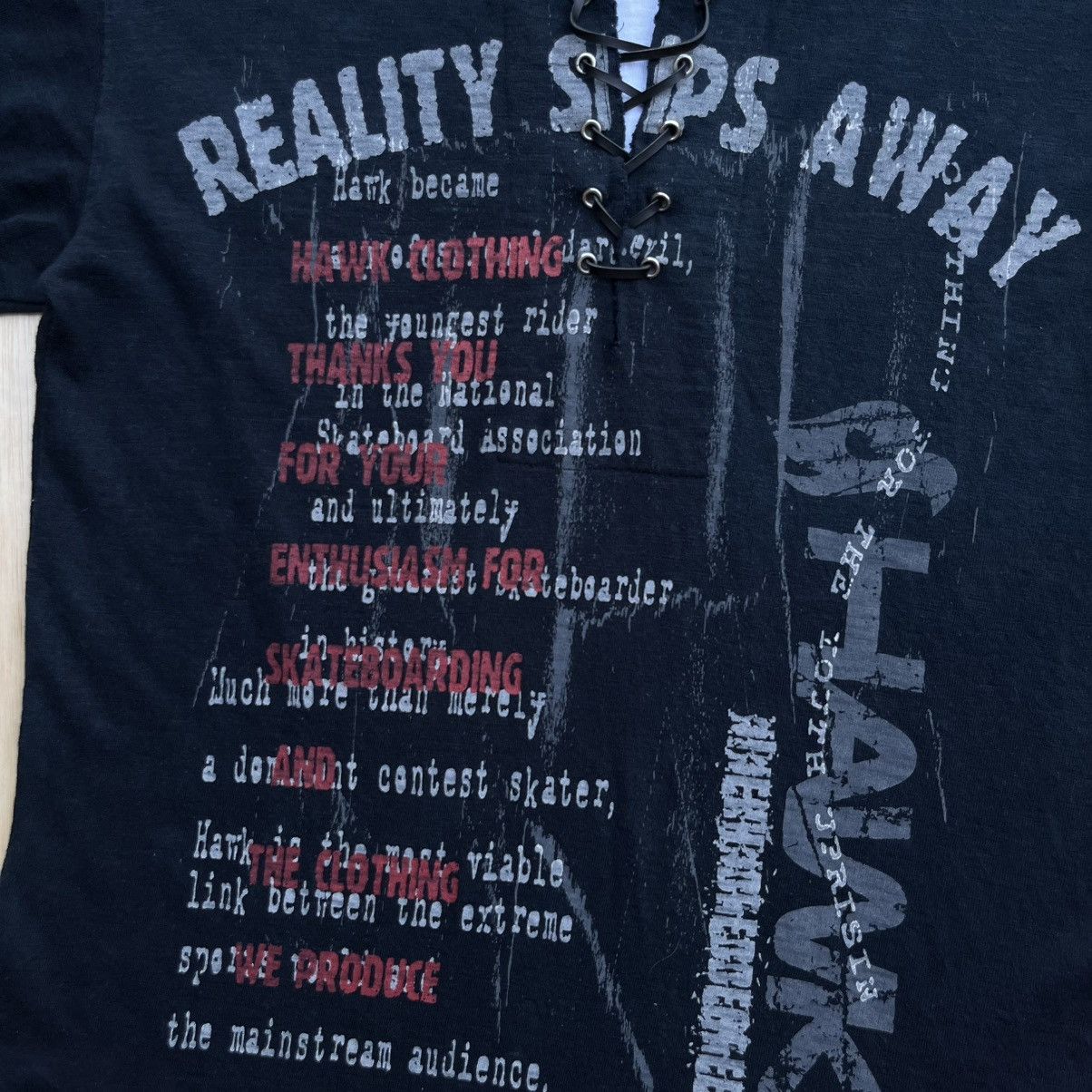 Tony Hawk TONY HAWK LACE UP HOODIE POEM SKATE Y2K VINTAGE TEE Size US L / EU 52-54 / 3 - 2 Thumbnail