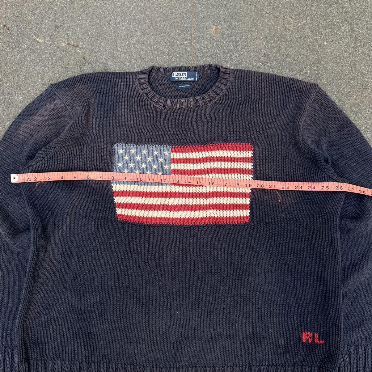 Designer × Polo Ralph Lauren × Vintage Vintage Polo Ralph Lauren American Flag Knit Sweater Size US L / EU 52-54 / 3 - 6 Thumbnail
