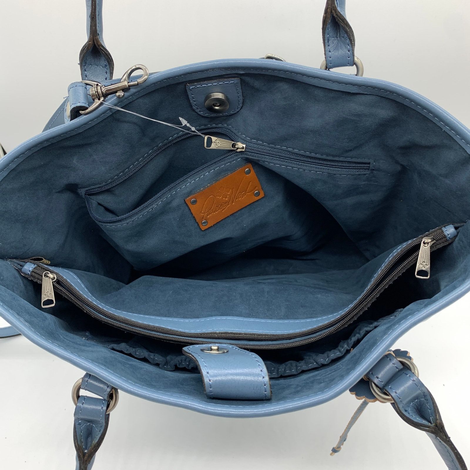Other Patricia Nash Blue Leather Handbags Cutout Adeline Tote Size ONE SIZE - 3 Thumbnail