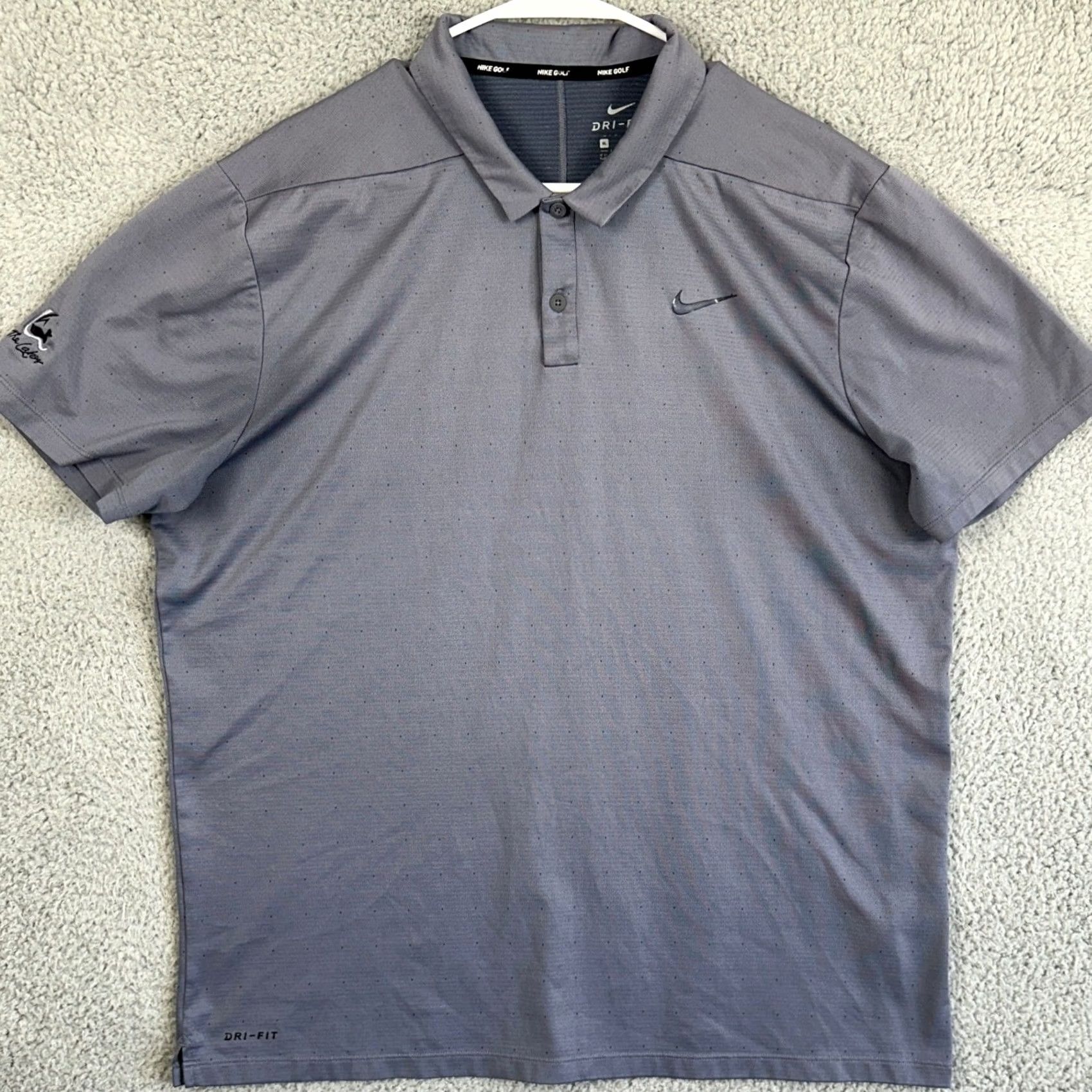 Nike Nike Golf Dri-FIT Polo Shirt Mens XL Gray Short Sleeve Swoosh Rugby Athletic Breathable Logo Outdoor 100% Polyester Chest 48 Length 29 Size US XL / EU 56 / 4 - 3 Thumbnail