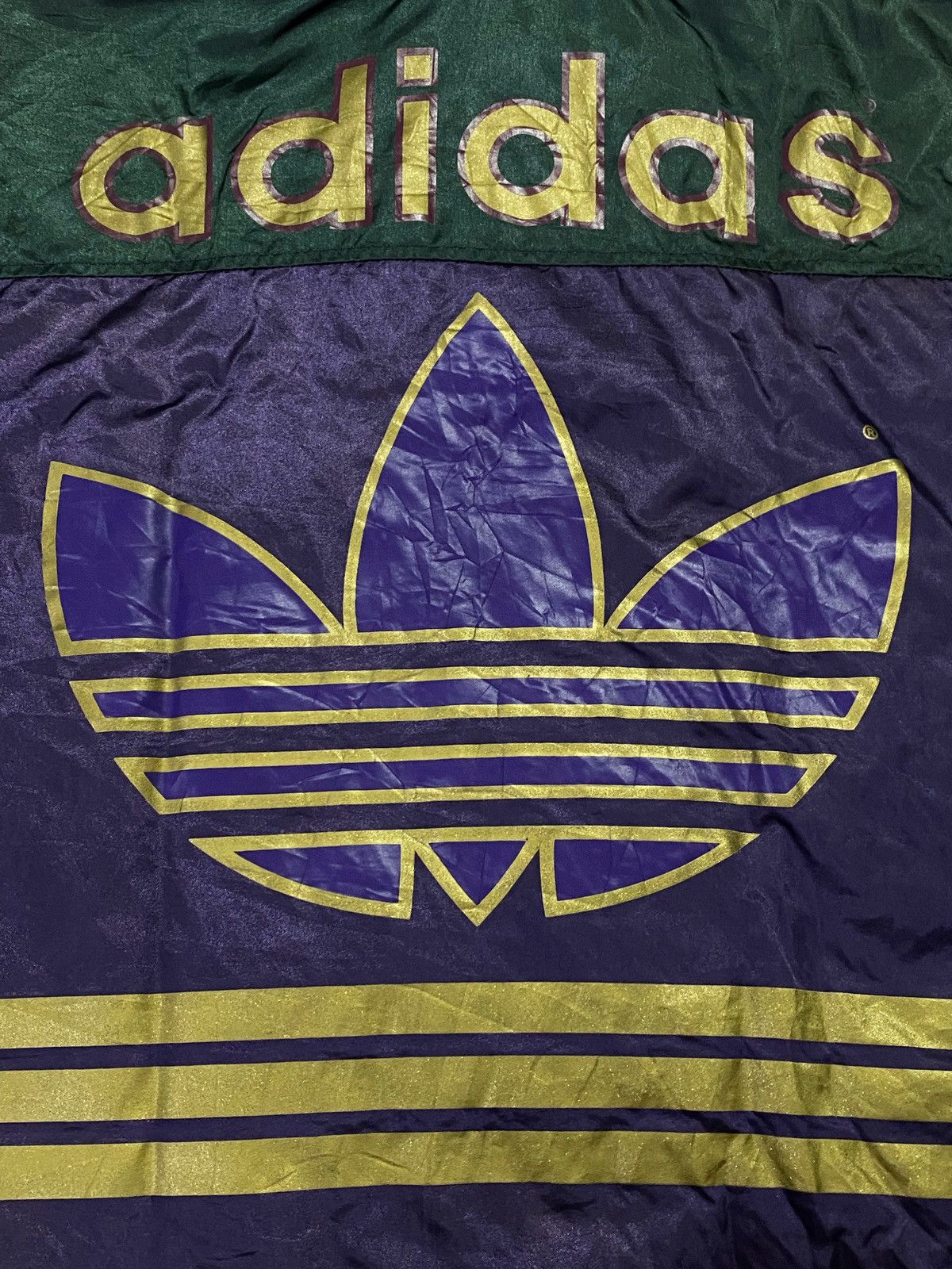 Adidas × Vintage Vintage 90s Adidas Big Logo Over Print Sherpa Jacket Size US M / EU 48-50 / 2 - 15 Thumbnail