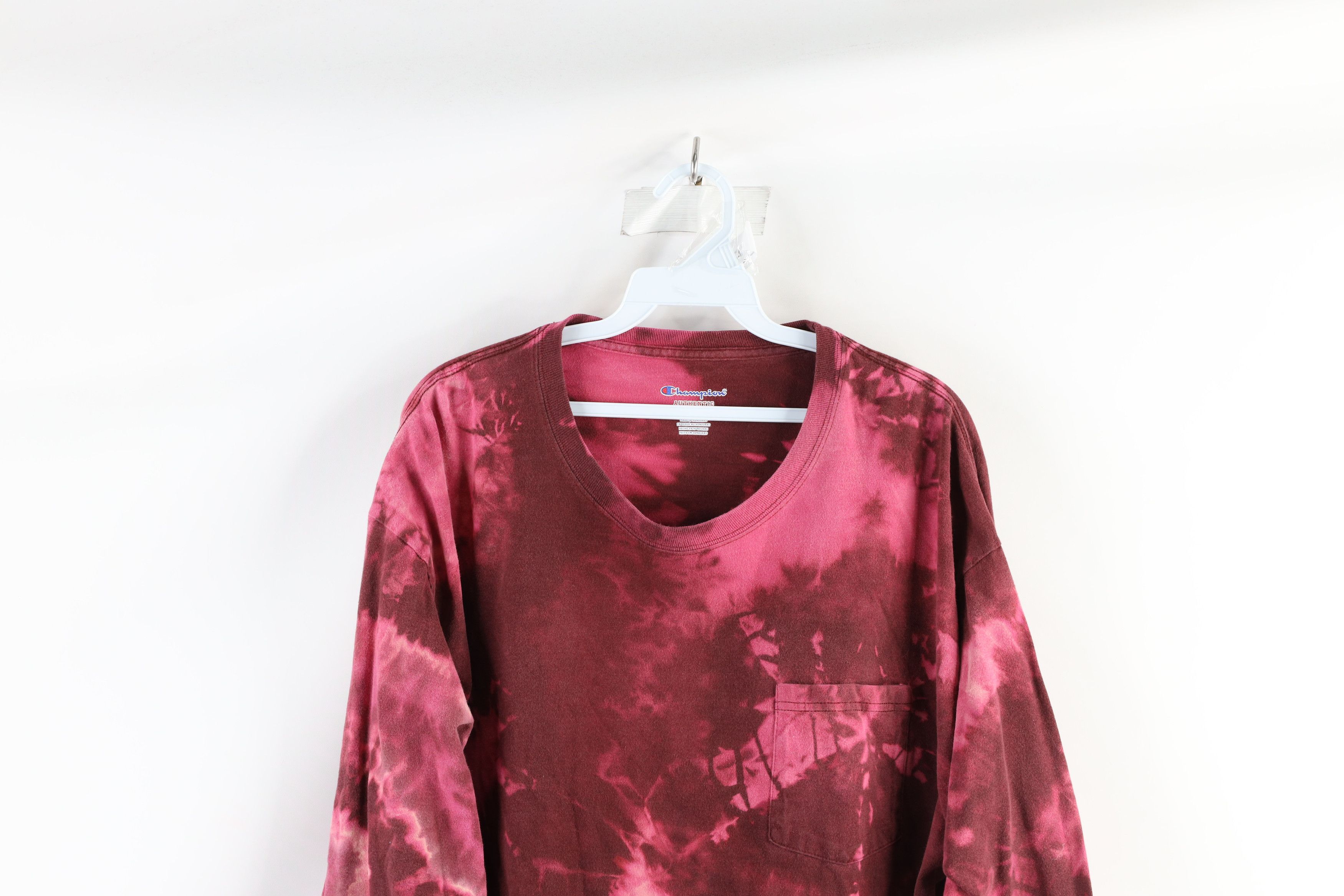 Champion × Vintage Vintage Champion Logo Acid Wash Long Sleeve Pocket T-Shirt Size US XL / EU 56 / 4 - 2 Thumbnail