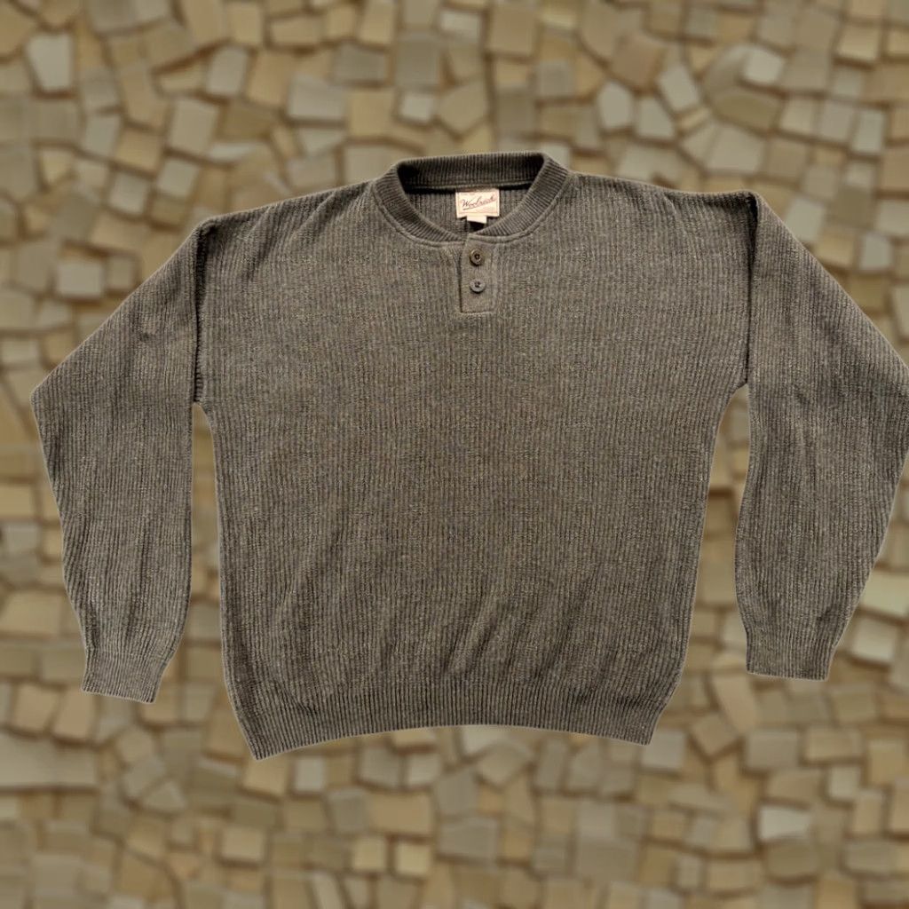 Vintage VINTAGE Woolrich Sweater Mens L Brown Adult Henley Cotton Acrylic Outdoor USA 90s Size US L / EU 52-54 / 3 - 1 Thumbnail