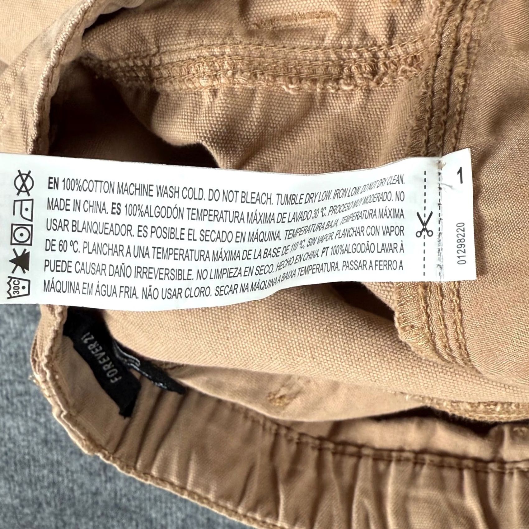 Forever 21 Forever 21 Womens Carpenter Pants Cargo Utility 7 Pockets Wide Leg Khaki Beige Size 36" / US 14 / IT 50 - 4 Thumbnail