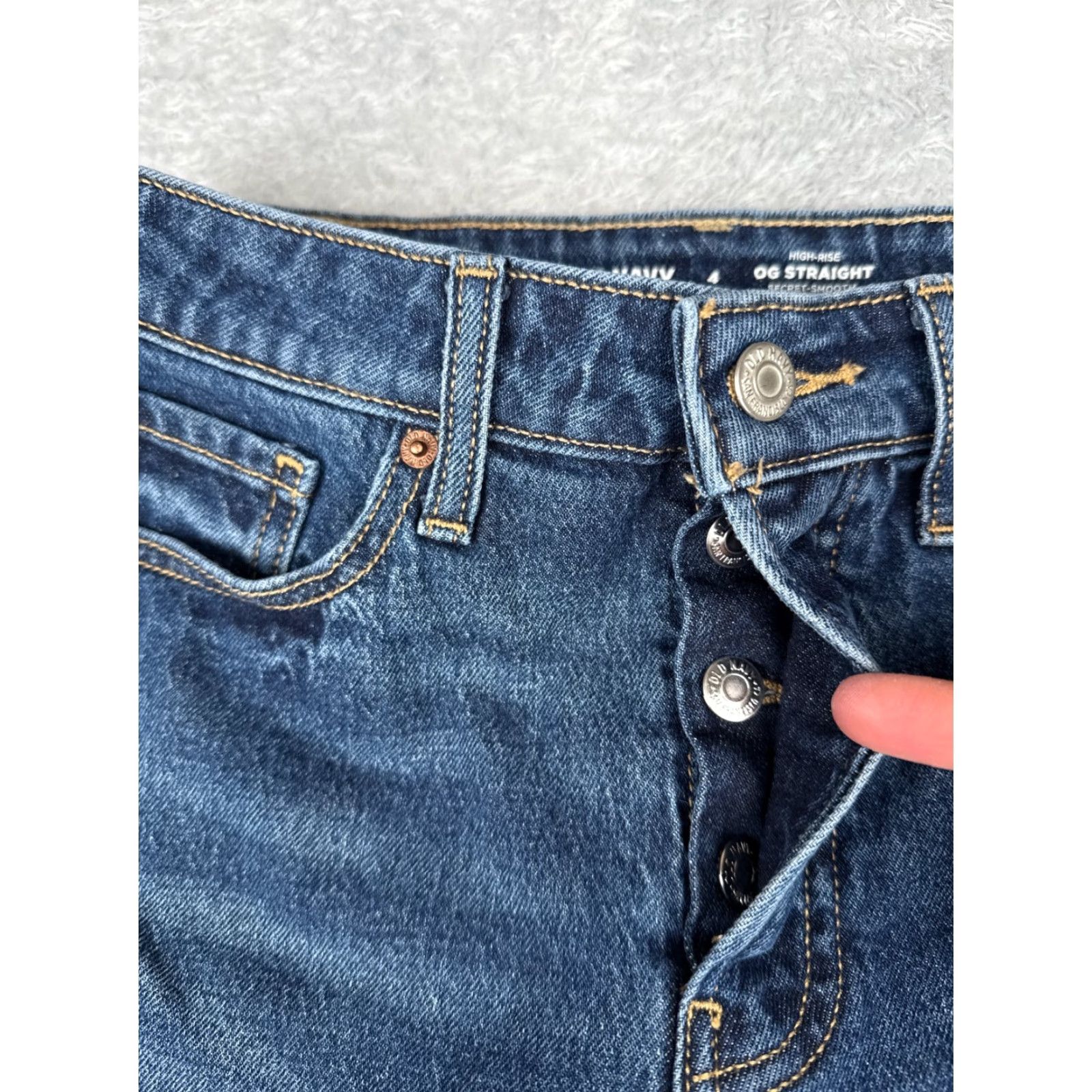 Old Navy Old Navy Jeans Women 4 Blue OG Straight High Rise Secret Smooth Pocket 28x26 Size 27" / US 4 / IT 40 - 5 Thumbnail