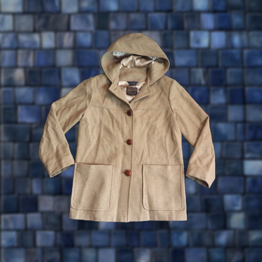 Pendleton VTG Pendleton 100% Wool Heavy Button Hooded Cruiser Coat USA Mens M Beige Tan 1980s Casual Jacket Size US M / EU 48-50 / 2 - 1 Thumbnail