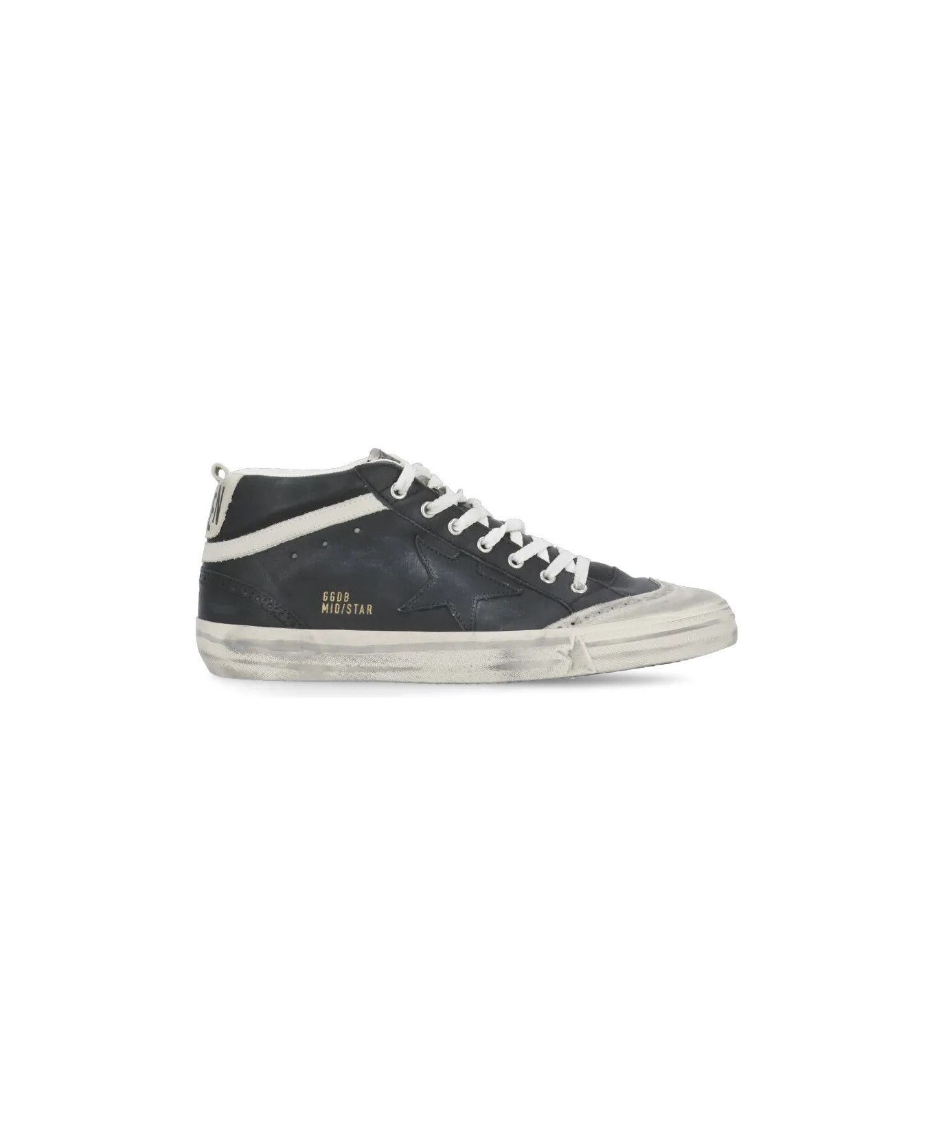 Golden Goose o1bcso1str0126 Mid Star Lace Up Sneakers in Black/White Size US 8 / EU 41 - 1 Thumbnail