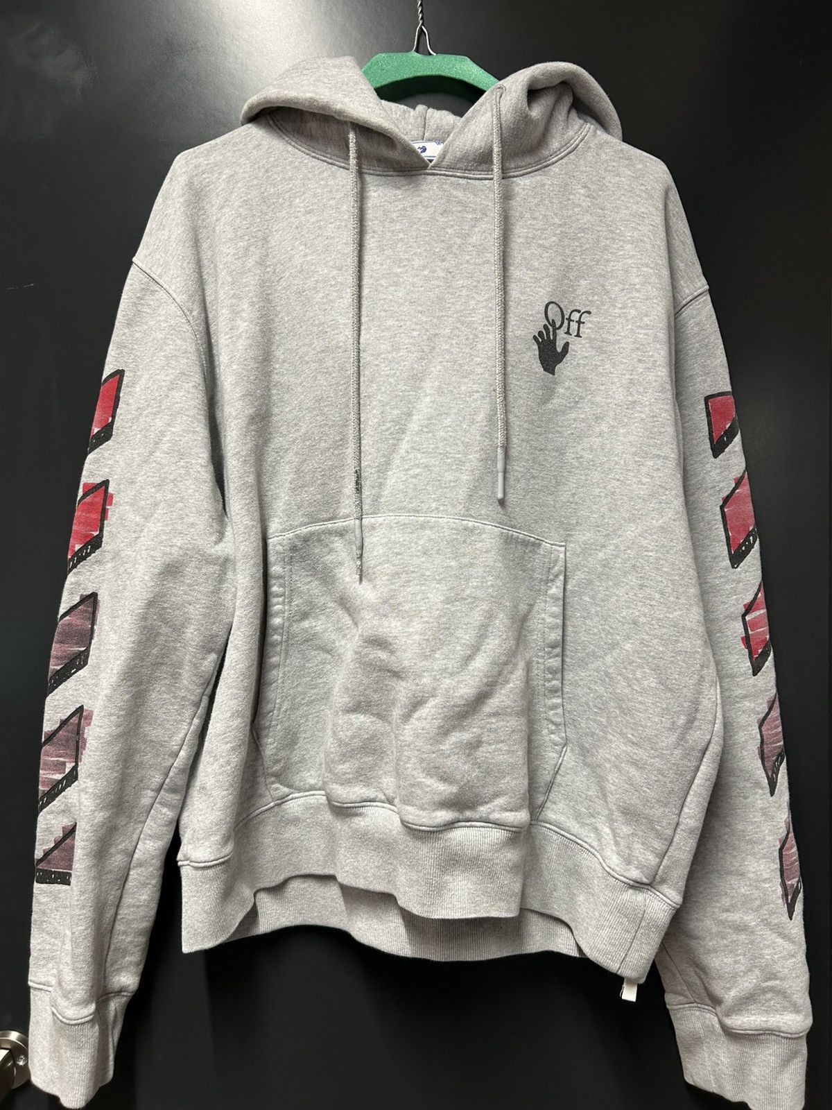 Off-White Off-White Grey Slim Marker Hoodie Size US L / EU 52-54 / 3 - 1 Thumbnail