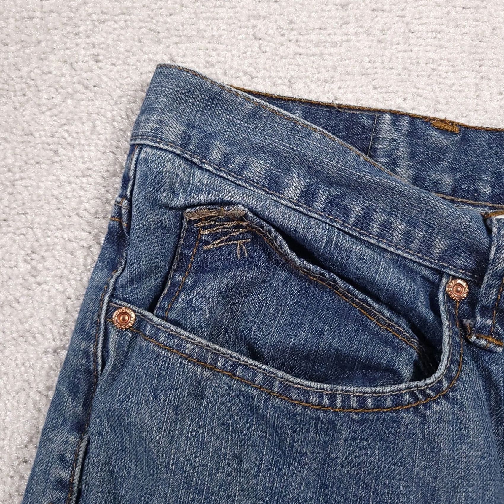 Wrangler Wrangler Jeans Mens 40X30 Straight Fit Western Chore Barn Workwear Medium Wash Blue Size US 40 / EU 56 - 4 Thumbnail