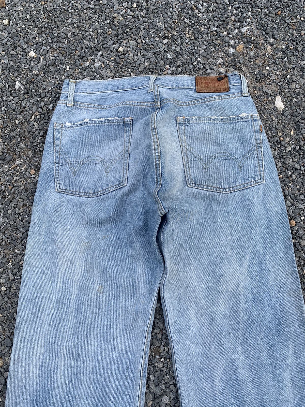 Kapital VINTAGE EDWIN 505X SELVEDGE FADED BAGGY DISTRESSED DENIM Size US 32 / EU 48 - 18 Thumbnail