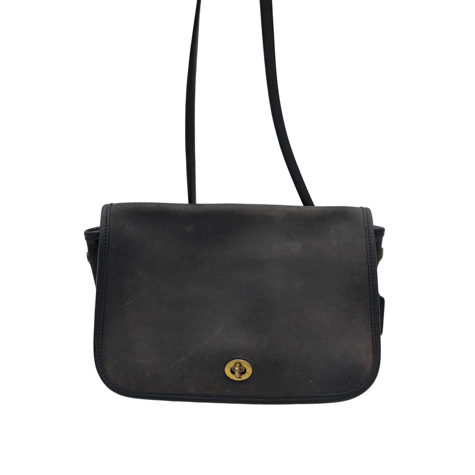 Coach × Vintage Vintage Coach City Bag Black Leather Pocket Purse Crossbody Size ONE SIZE - 1 Thumbnail