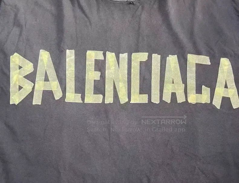 Balenciaga Balenciaga Tape Letter Logo Printed Plain Knit Short Sleev Size US S / EU 44-46 / 1 - 3 Thumbnail
