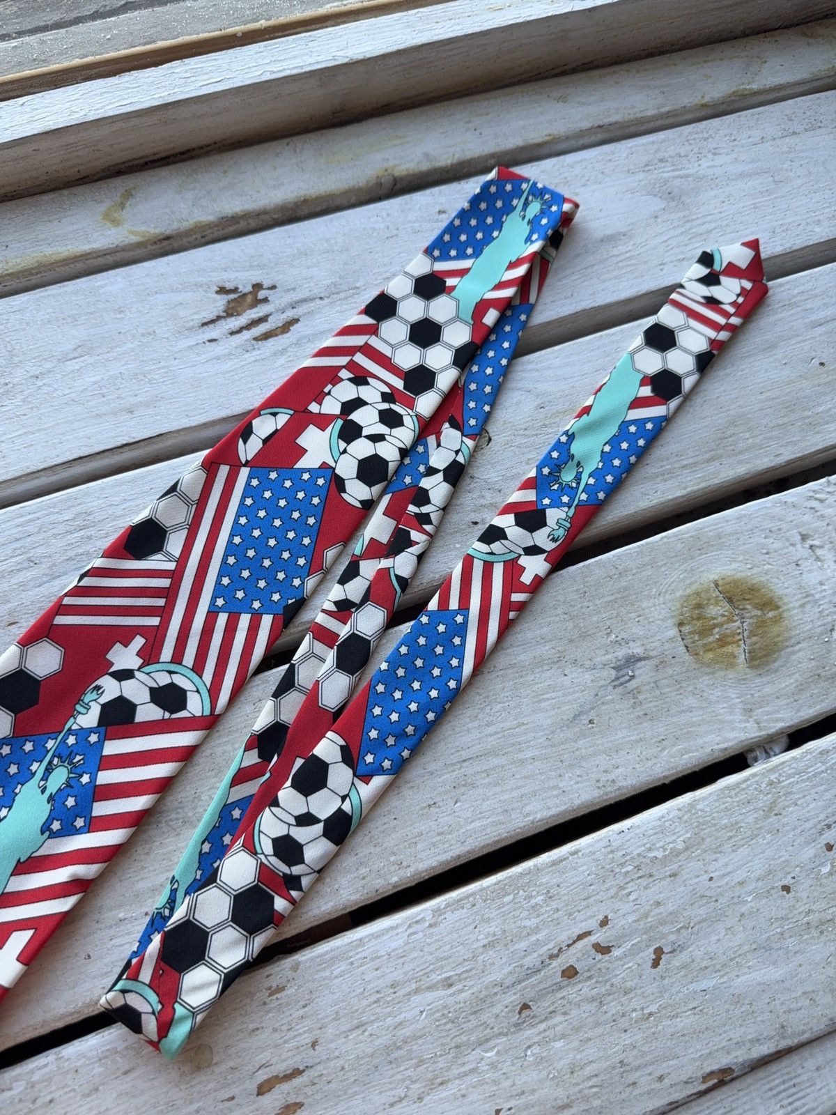 UEFA × Vintage VNTG USA 94 World Cup Soccer Tie Statue of Liberty Italy Size ONE SIZE - 4 Thumbnail