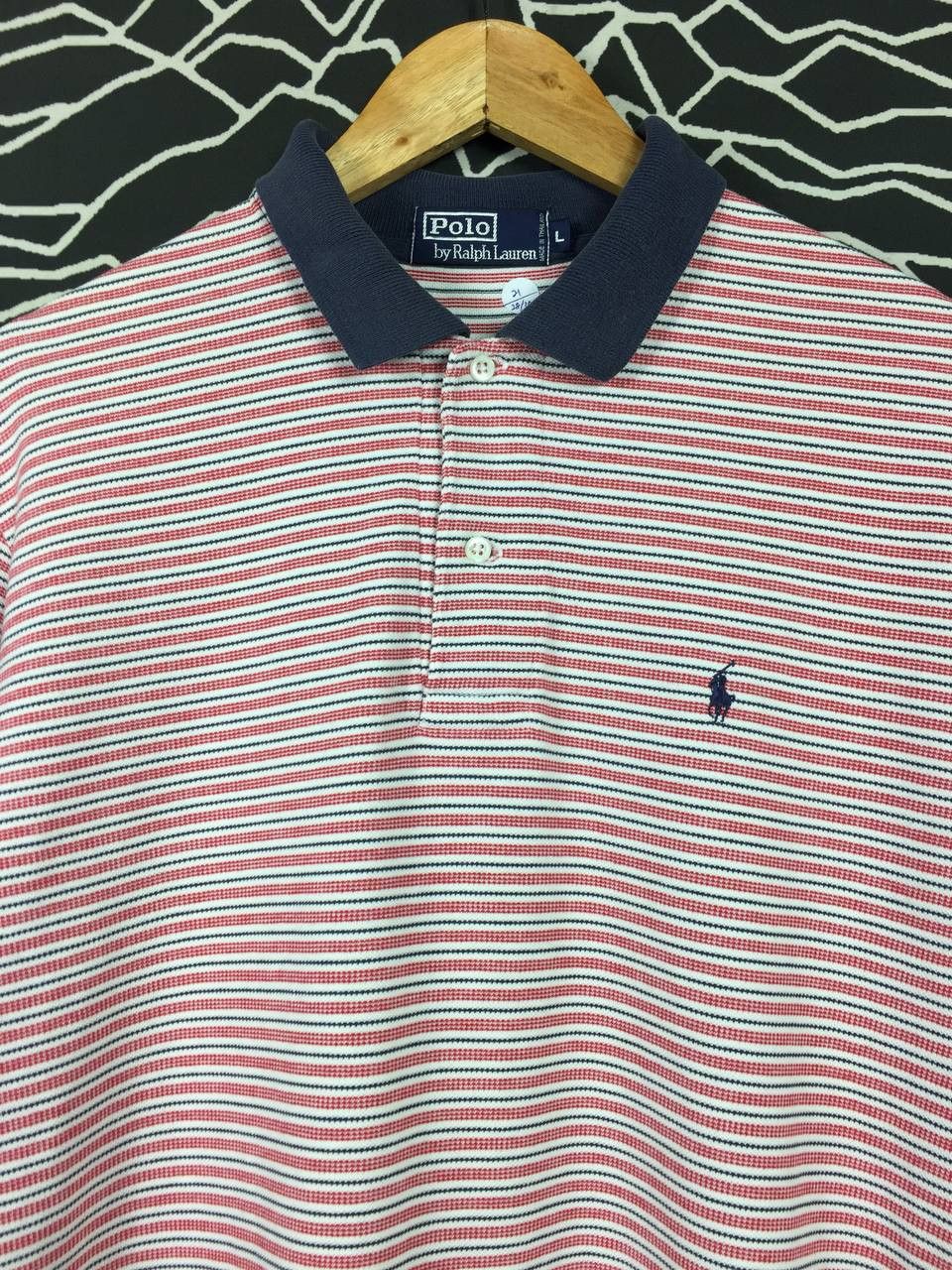 Polo Ralph Lauren × Vintage Vtg Polo Ralph Lauren Small Pony Striped Polo Tee Size US L / EU 52-54 / 3 - 3 Thumbnail