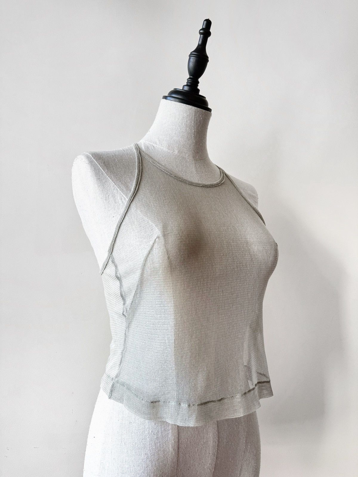 Maison Martin Margiela 1990's Exposed Seams Halter Mesh Top