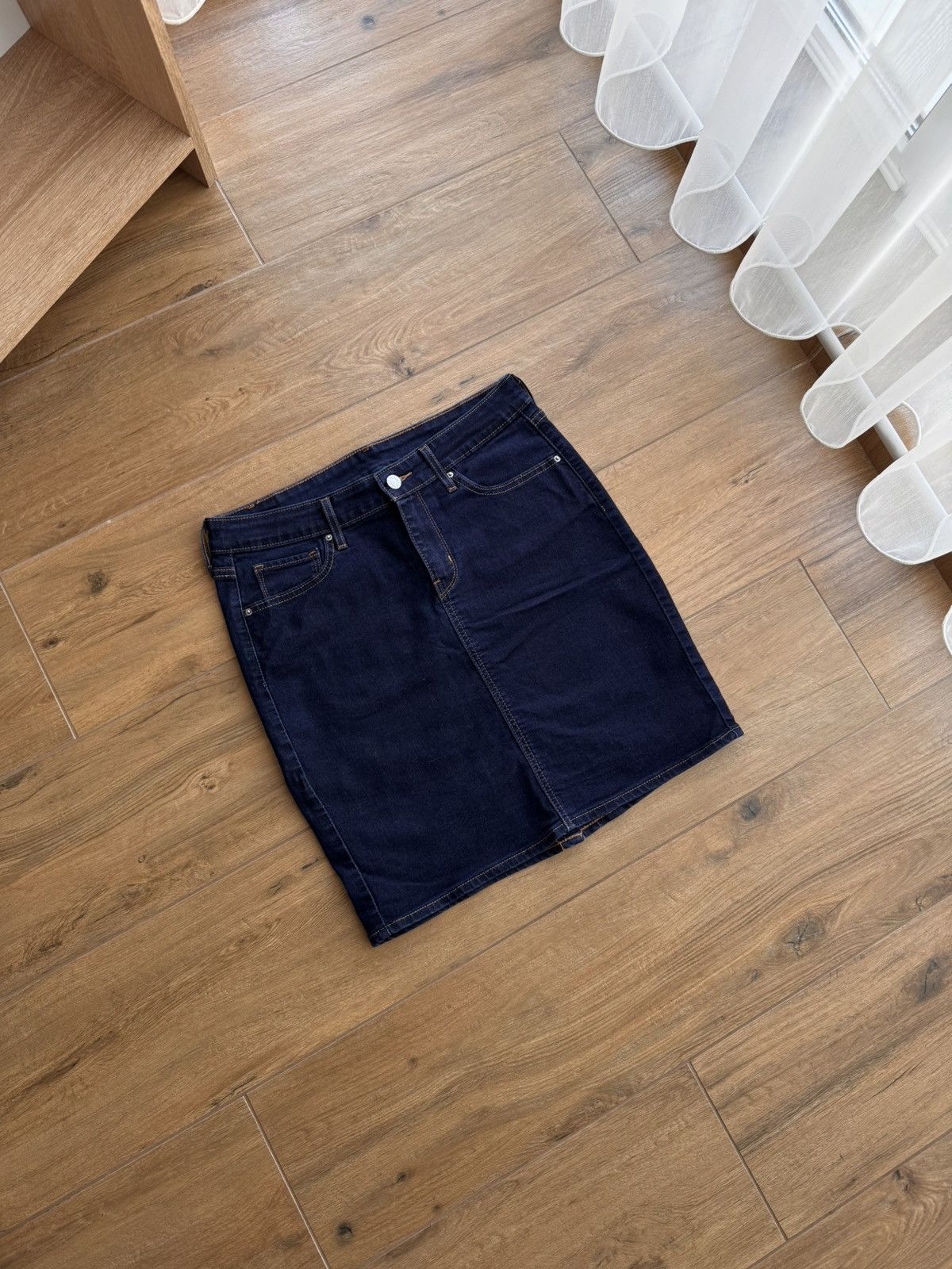 Japanese Brand × Levi's × Vintage Vintage Levi’s Deep Navy Denim Japanese Mini Skirt Size 28" / US 6 / IT 42 - 3 Thumbnail