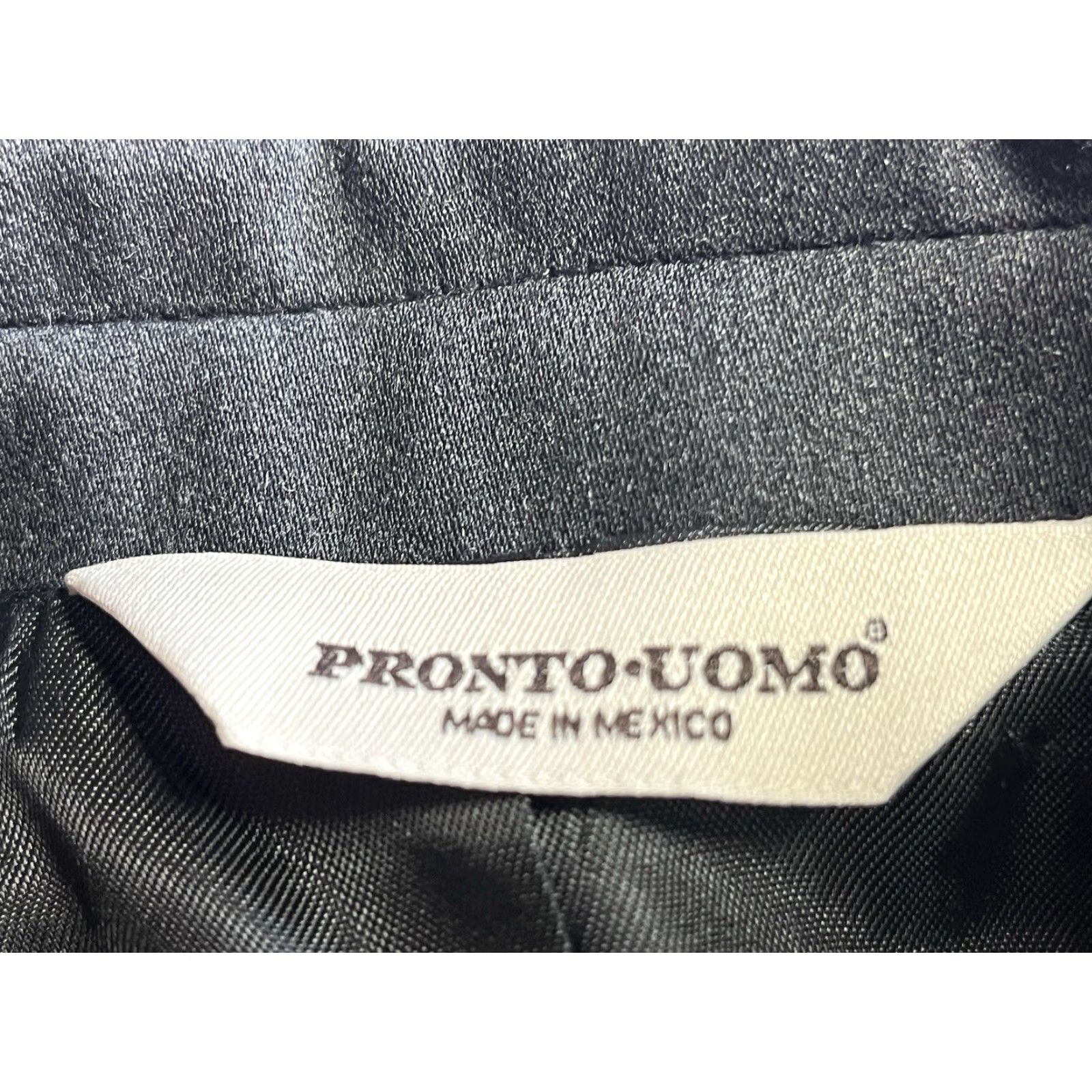 Pronto Uomo Pronto Uomo Blazer Mens 40S Wool 2-Button Close Dark Gray Single-Breasted Notch Lapel Tailored Regular Mens Blazer 40S Gray Wool Jacket Size 40R - 6 Thumbnail
