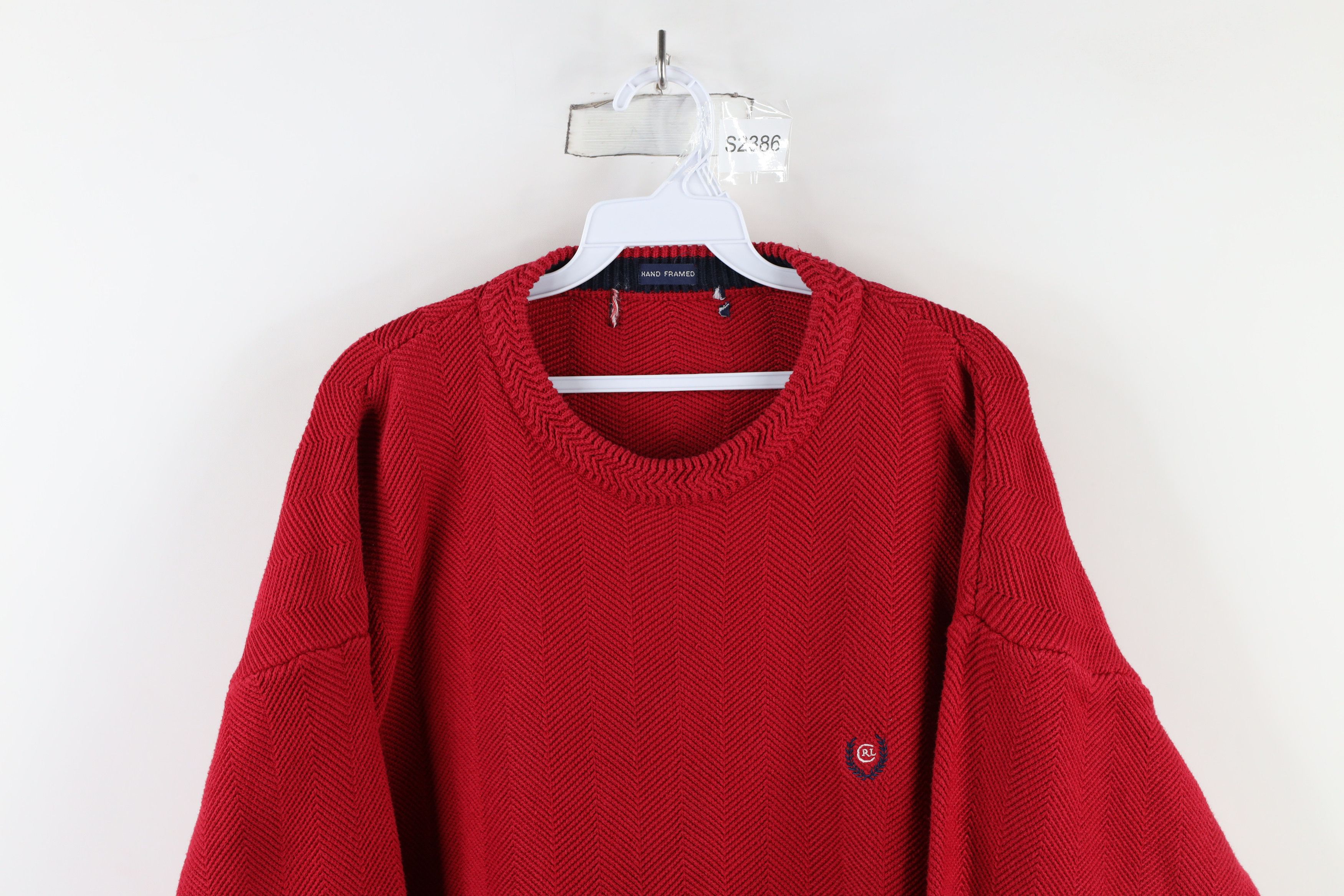 Ralph Lauren × Vintage Vintage 90s Chaps Ralph Lauren Herringbone Knit Sweater Size US XL / EU 56 / 4 - 2 Thumbnail
