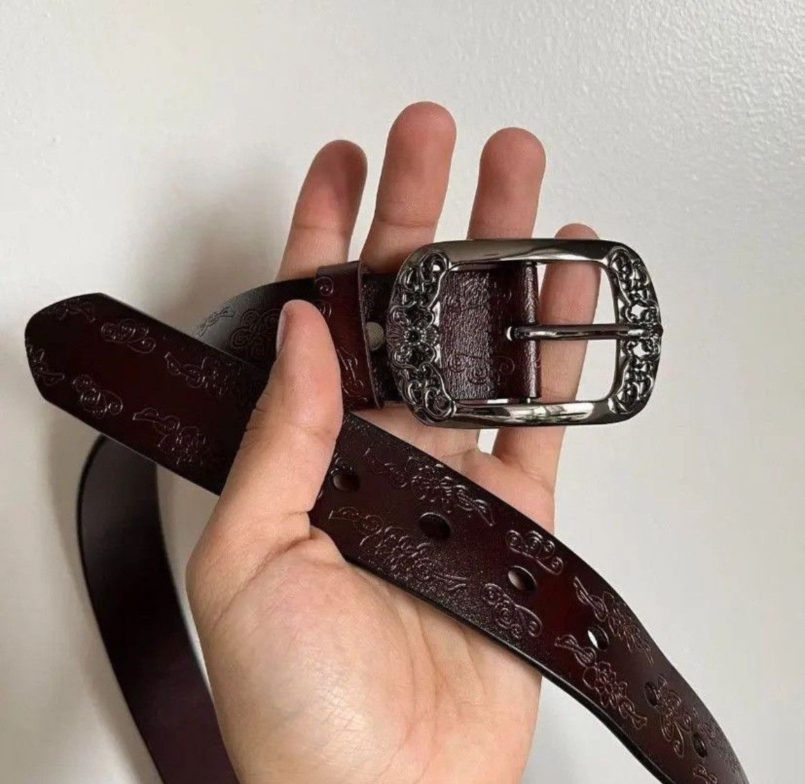 Cowboy Equipment × Vintage vintage style brown american western floral design belt Size ONE SIZE - 5 Thumbnail