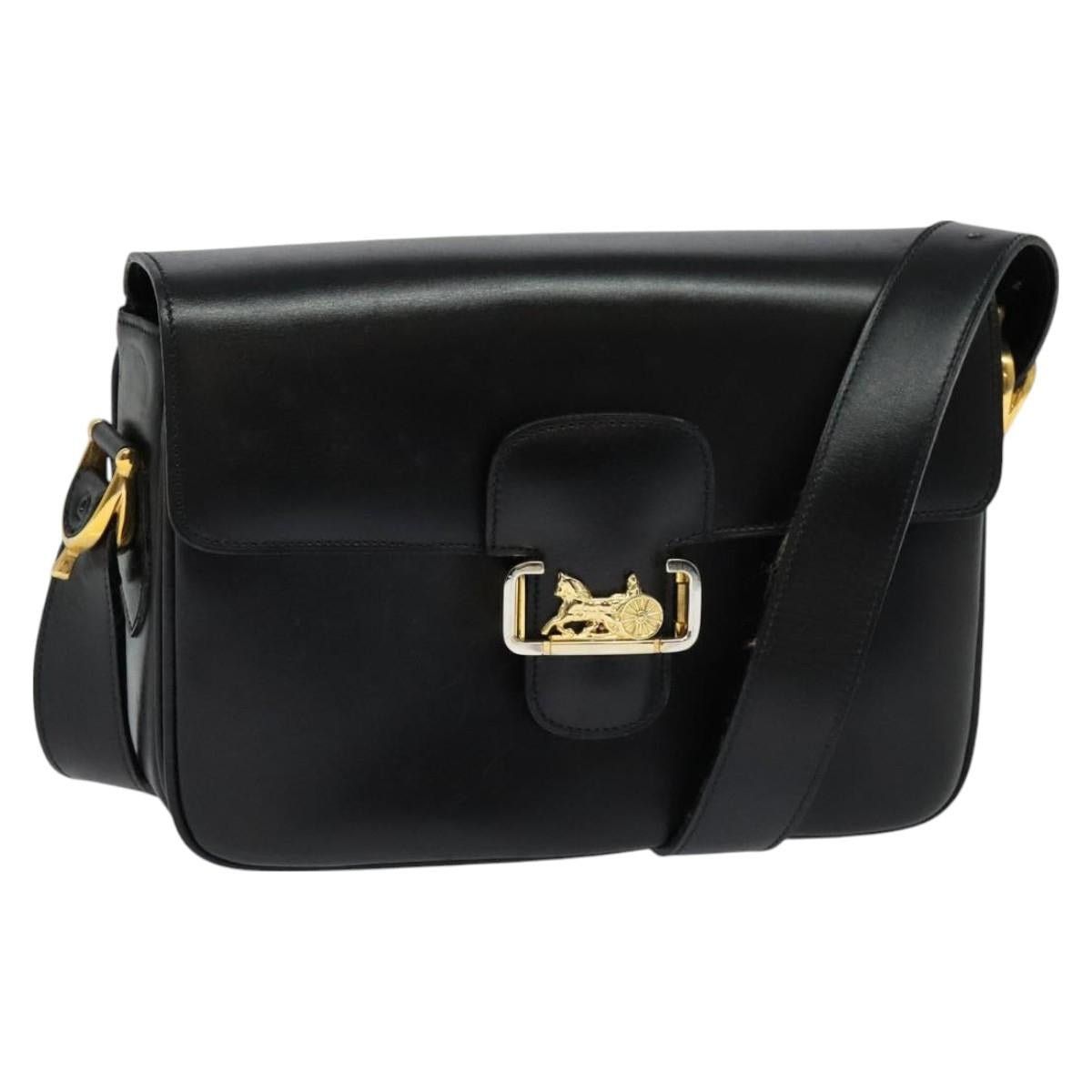 Celine CELINE Sulky Shoulder Bag Leather Black Gold Size ONE SIZE - 1 Thumbnail