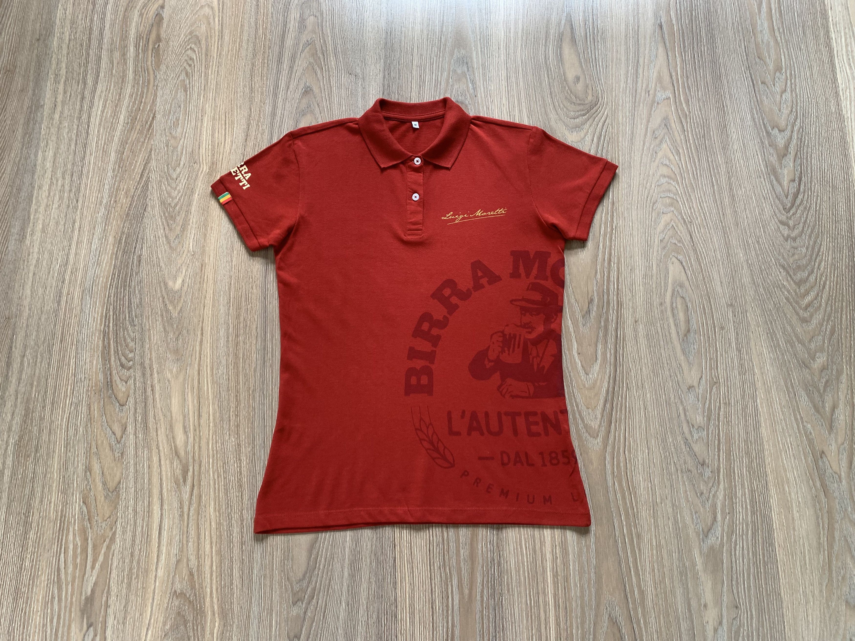 Other Birra Moretti Womens Printed Cotton Polo Size M / US 6-8 / IT 42-44 - 1 Thumbnail