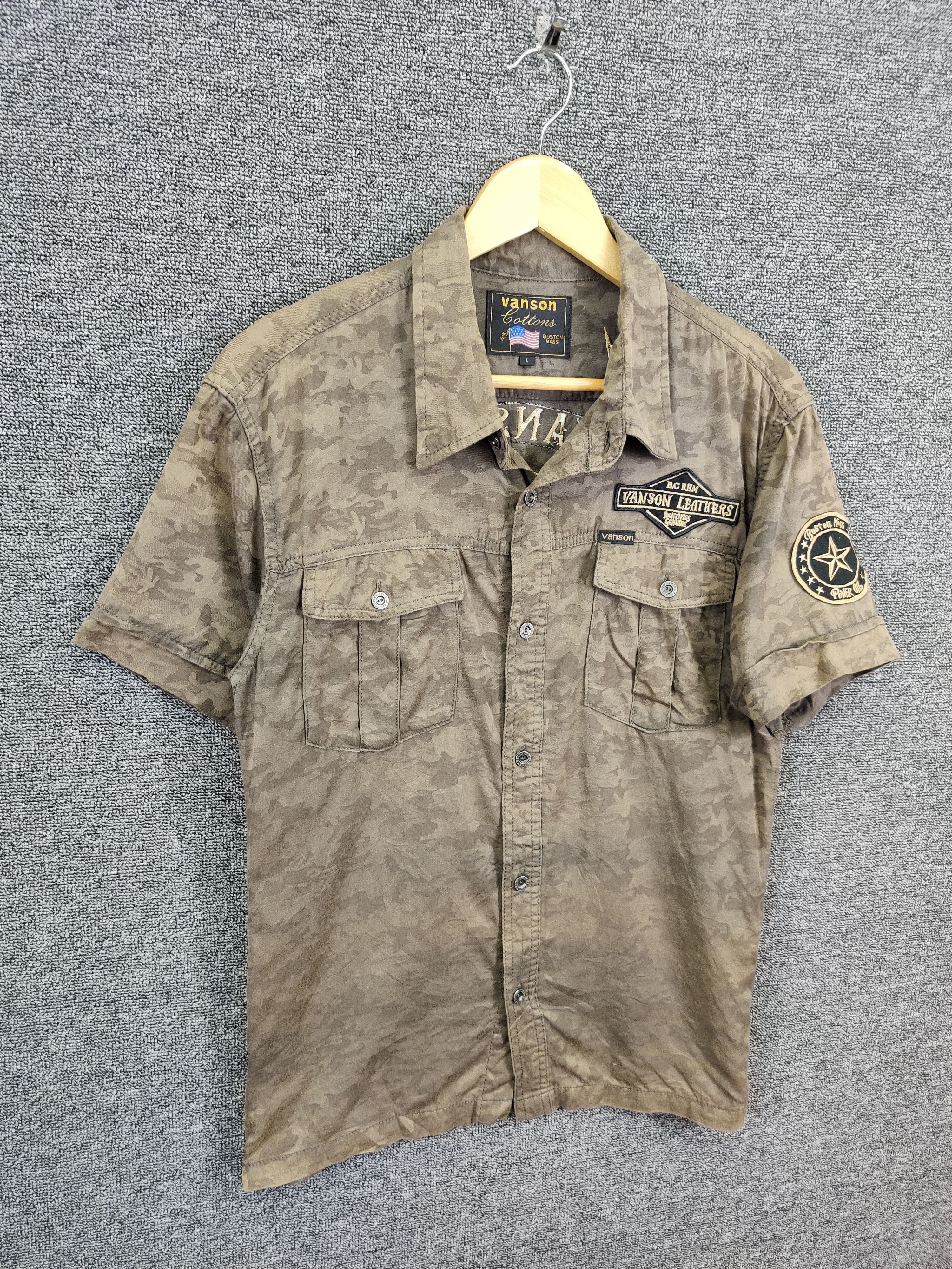 Vanson Leathers Vintage Vanson Leathers American Military Button Shirt Size US L / EU 52-54 / 3 - 6 Thumbnail
