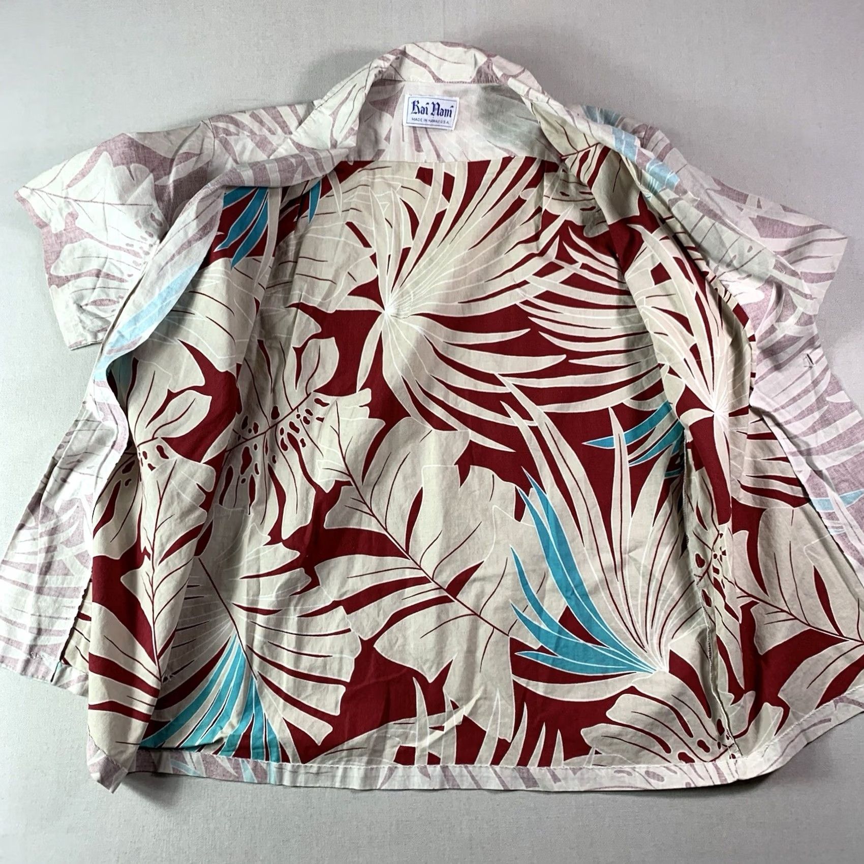 Vintage VINTAGE Rai Nani Hawaiian Shirt XL Red Floral Reverse Print Button-Up Mens XL Short Sleeve Cotton Blend Classic Size US XL / EU 56 / 4 - 2 Thumbnail