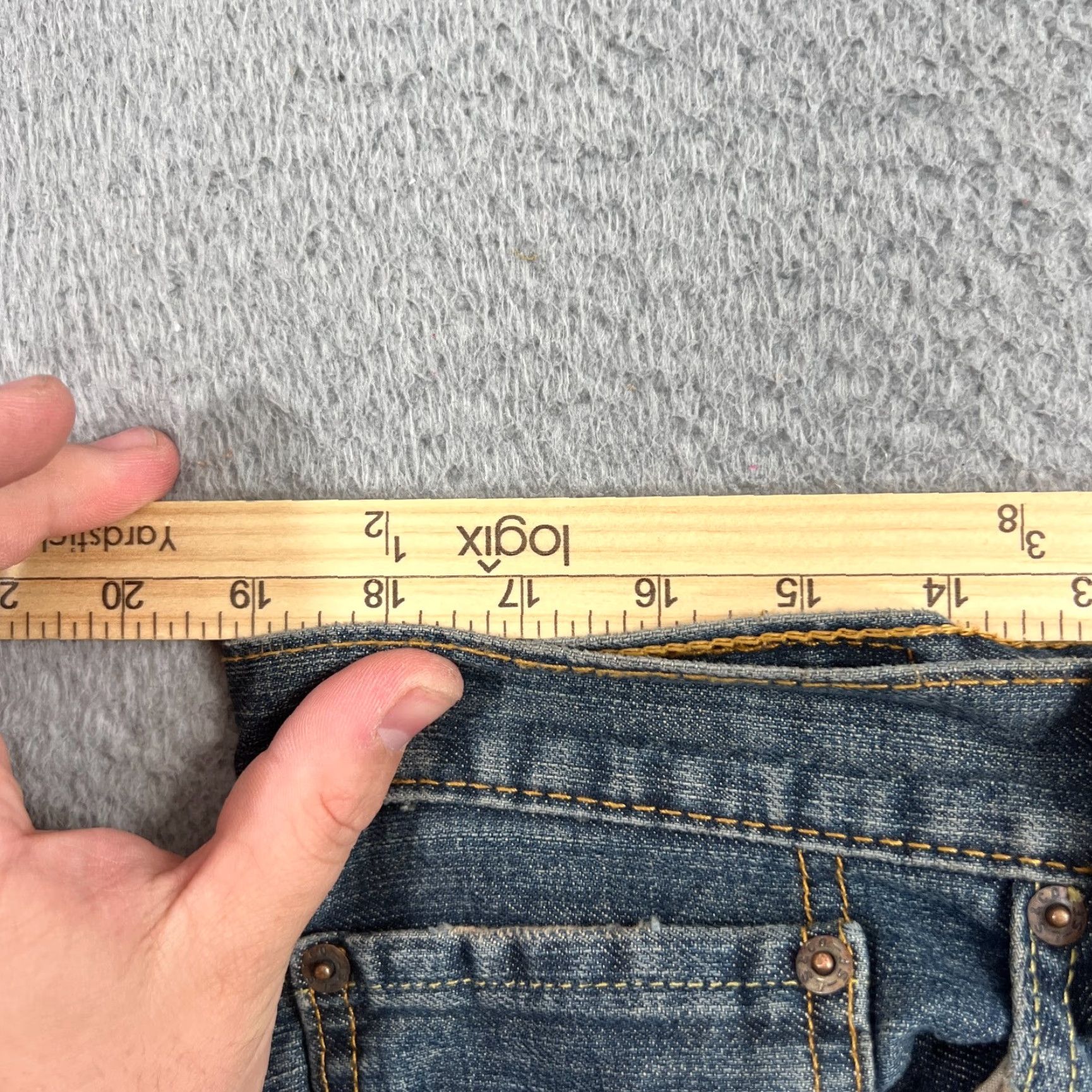 Levi's Levi's 559 Jeans Mens 36x30 Relaxed Fit Straight Dark Wash Blue Denim Grunge Size US 36 / EU 52 - 5 Thumbnail