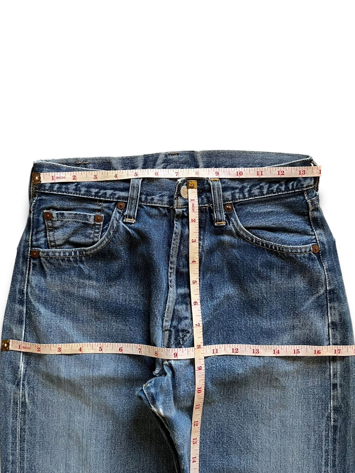 Levi's Vintage USA 80s Levis 501 Big E Selvedge Button 555 Jeans Size US 27 - 11 Thumbnail