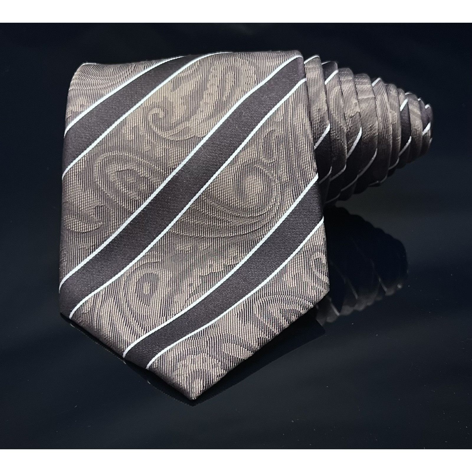 Donald Trump DONALD J. TRUMP MEN'S TIE BROWN/STRIPED WIDTH: 3.7/8" LENGTH Size ONE SIZE - 2 Thumbnail