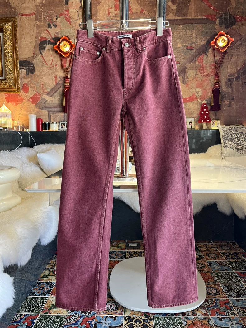 Our Legacy our legacyRed salmon-coloured jeans, high-waisted wide-leg Size US 26 / EU 42 - 1 Thumbnail