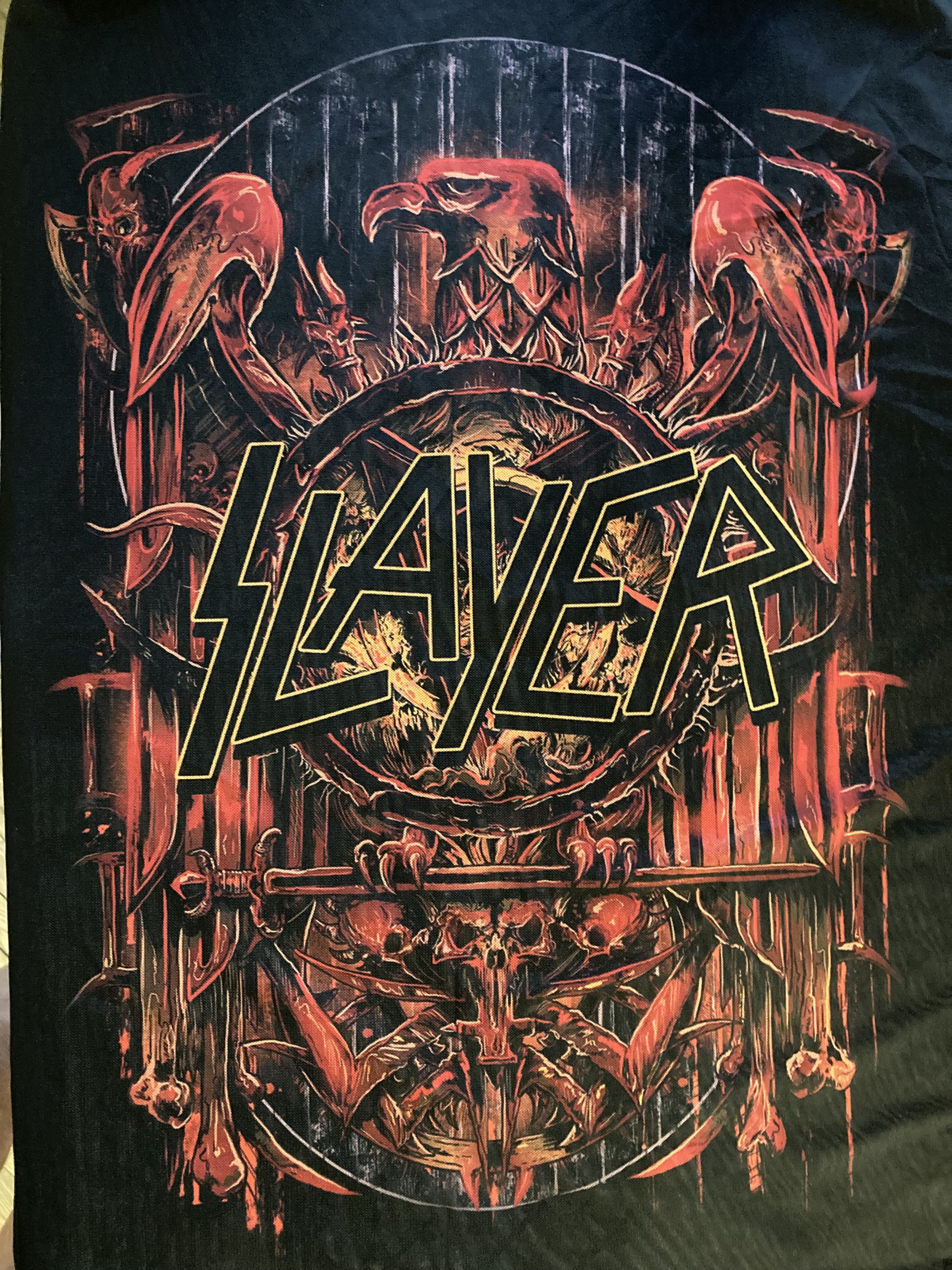 Band Tees × Bershka × Slayer Slayer Logo Tulle Mesh Oversized Band Tee Sz.-L Size L / US 10 / IT 46 - 7 Thumbnail