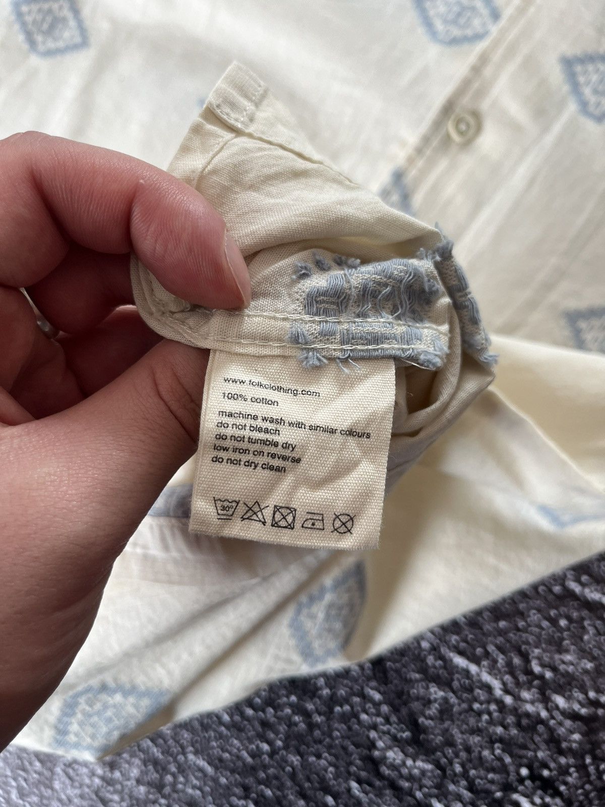 Folk Folk Geometric Diamond Pattern Short Sleeve Shirt Button Up Size US XL / EU 56 / 4 - 8 Thumbnail