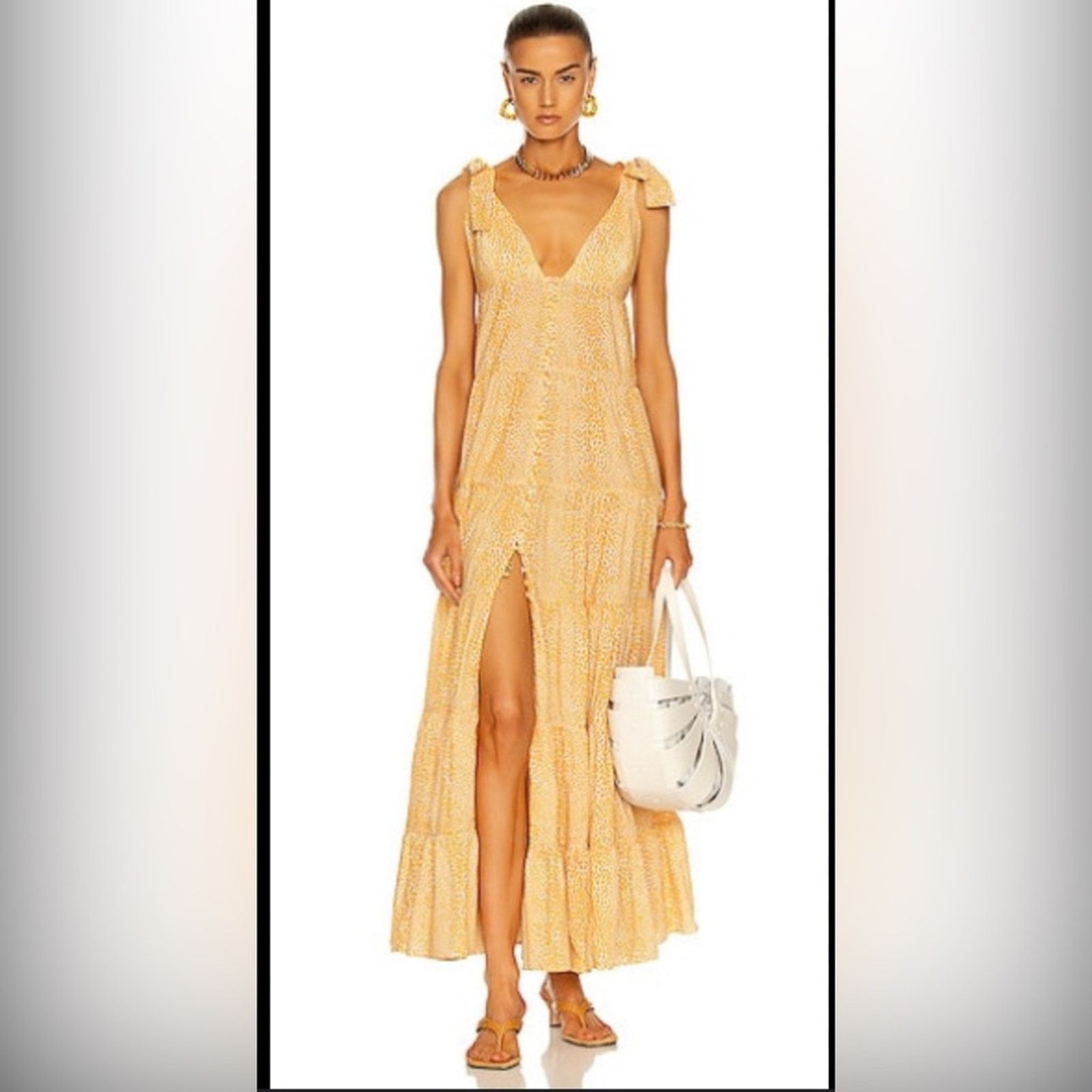 Other ADRIANA DEGREAS Tortoise Long Dress With Straps Yellow M Size M / US 6-8 / IT 42-44 - 1 Thumbnail