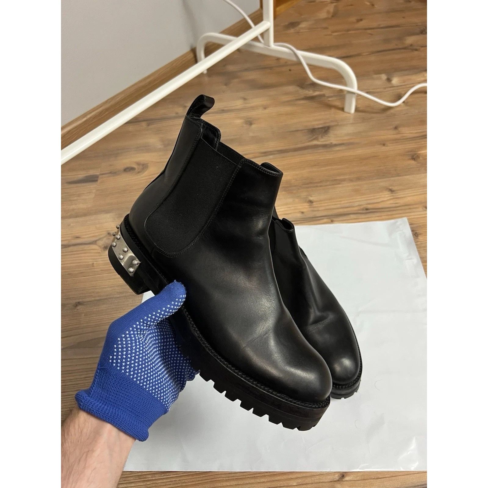 Alexander McQueen Alexander Mcqueen Hobnail Black Studded Leather Combat Ankle Size US 7 / IT 37 - 6 Thumbnail
