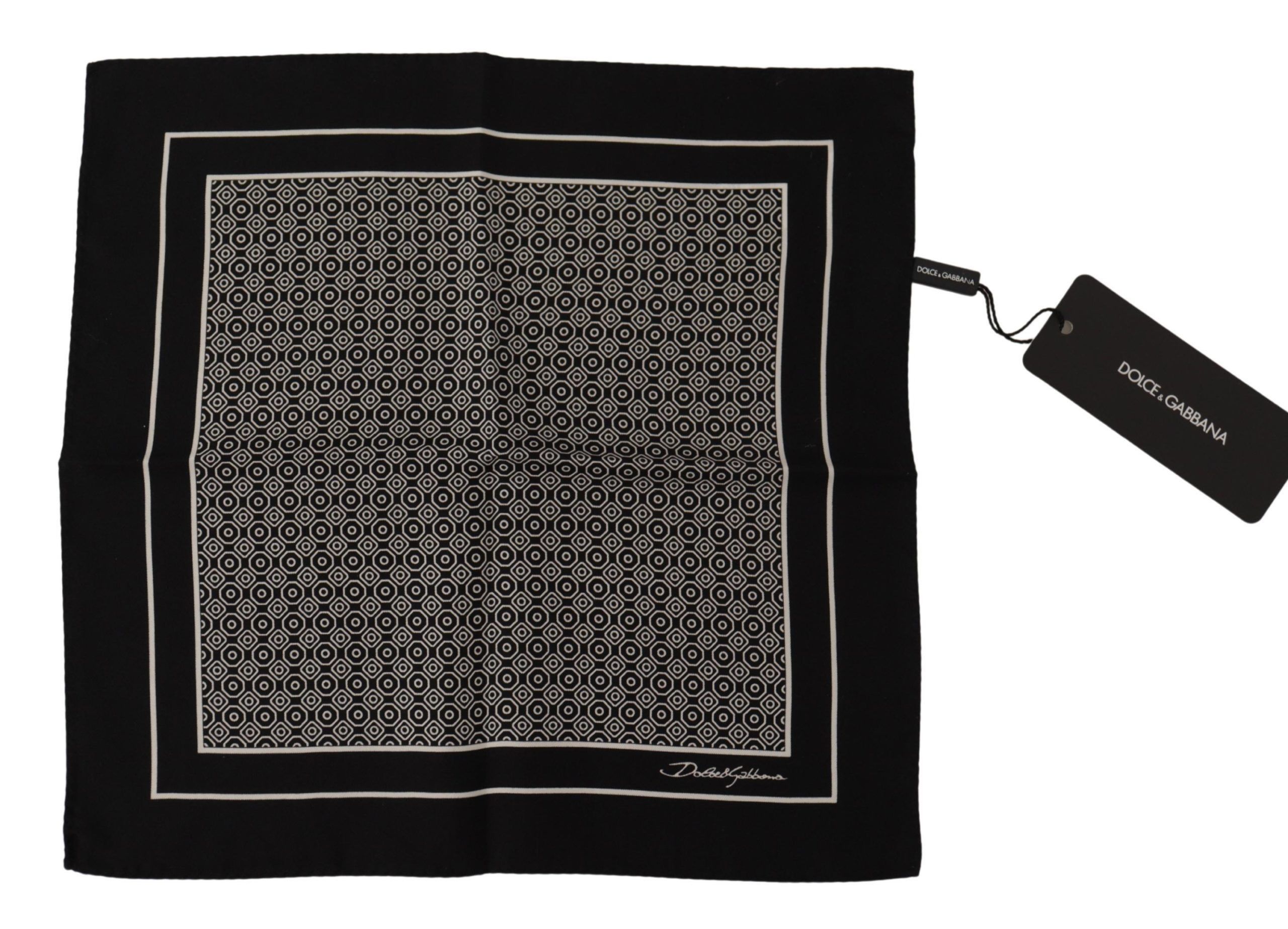 Dolce & Gabbana Elegant Black Silk Geometric Scarf for Men's Men Size ONE SIZE - 1 Thumbnail