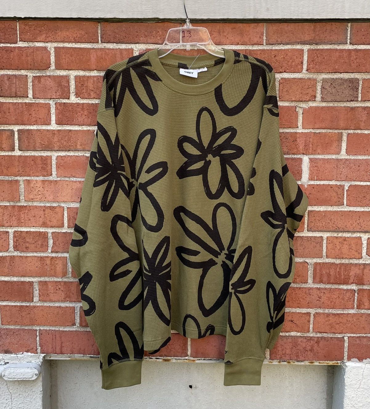 OBEY UO Exclusive Portions Thermal Long Sleeve Tee