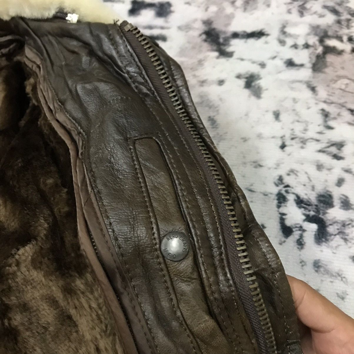 Vintage Vintage U.s Armed Force Aviator Leather Jacket Sherpa Size US S / EU 44-46 / 1 - 9 Thumbnail