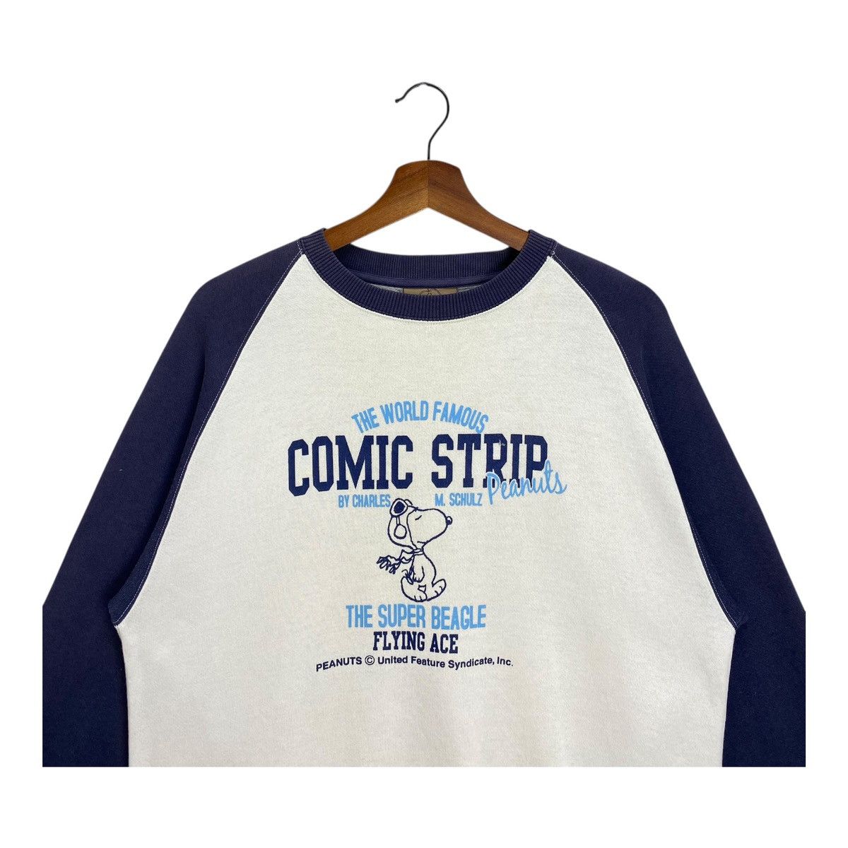 Peanuts Vintage Peanuts Snoopy Flying Ace Raglan Sweatshirt Size M Size US M / EU 48-50 / 2 - 2 Thumbnail
