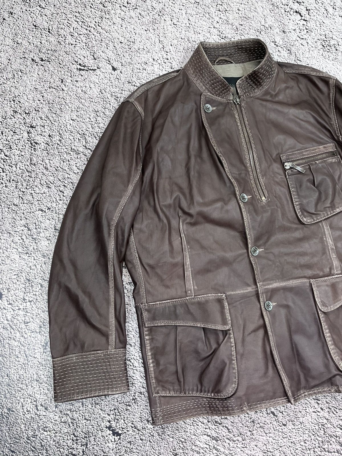 Ermanno Scervino Vintage Ermanno Scervino Leather Unisex Jacket Coat Luxury Size US L / EU 52-54 / 3 - 2 Thumbnail