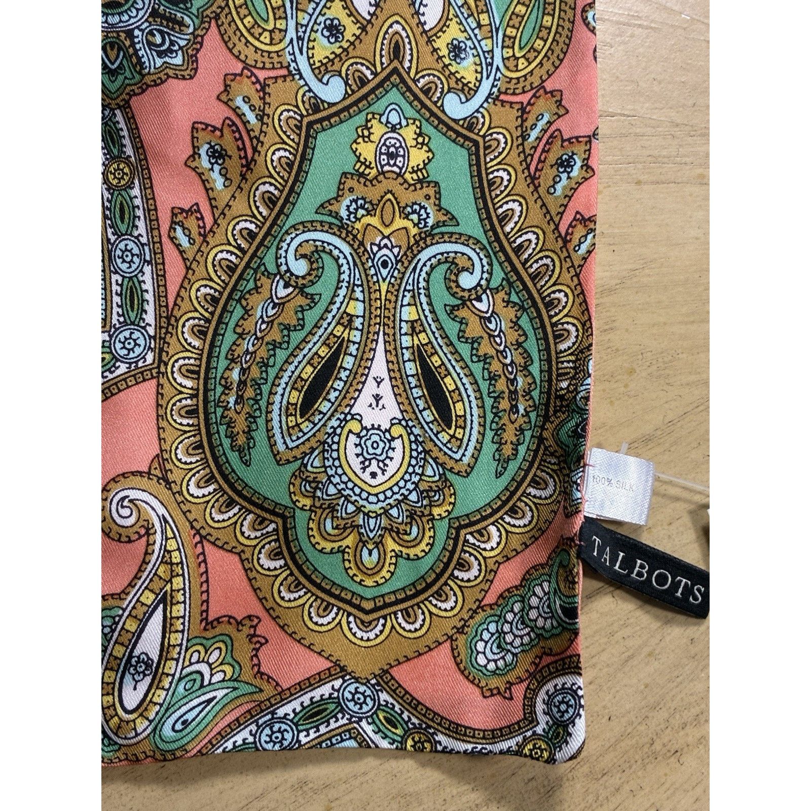 Talbots NWT Talbots 100% Silk Skinny Scarf Twilly Paisley Scarf Pink Size ONE SIZE - 9 Thumbnail