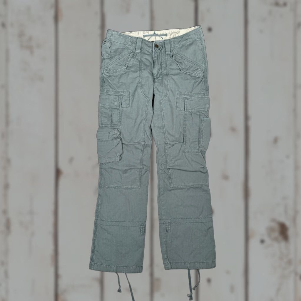 VINTAGE Ralph Lauren Utility Cargo Pants Men 33x32 (33x31) Gray Blue Cargo Pants