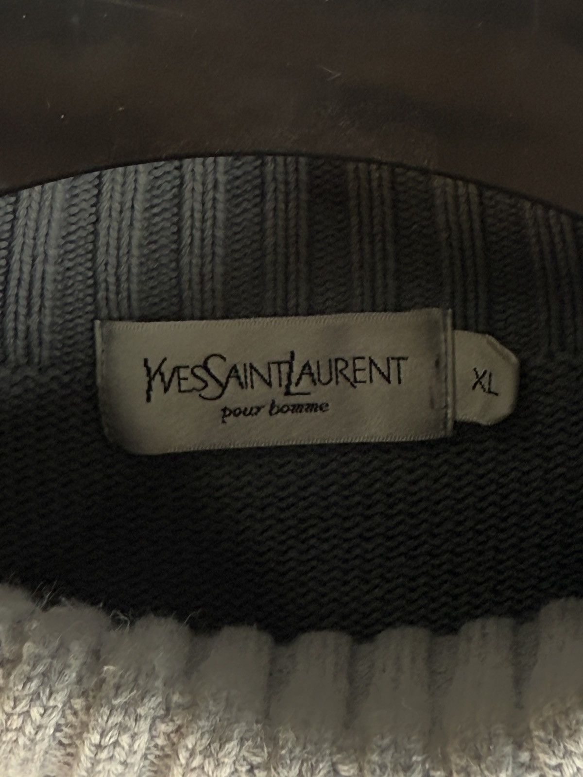 Yves Saint Laurent Grey/Black YSL Sweater Turtleneck Knit Size US XL / EU 56 / 4 - 4 Thumbnail