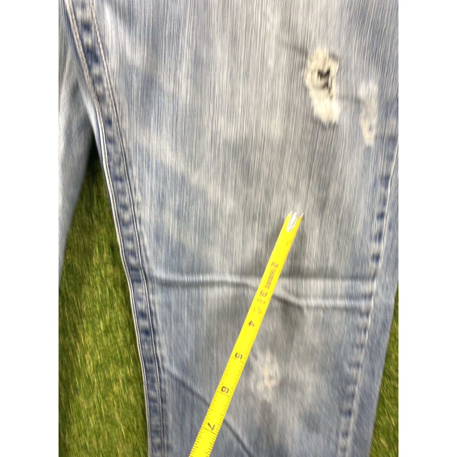 Denime Twenty X Jeans Mens 36x33 Blue Distressed Straight Leg Denim Size US 36 / EU 52 - 7 Thumbnail