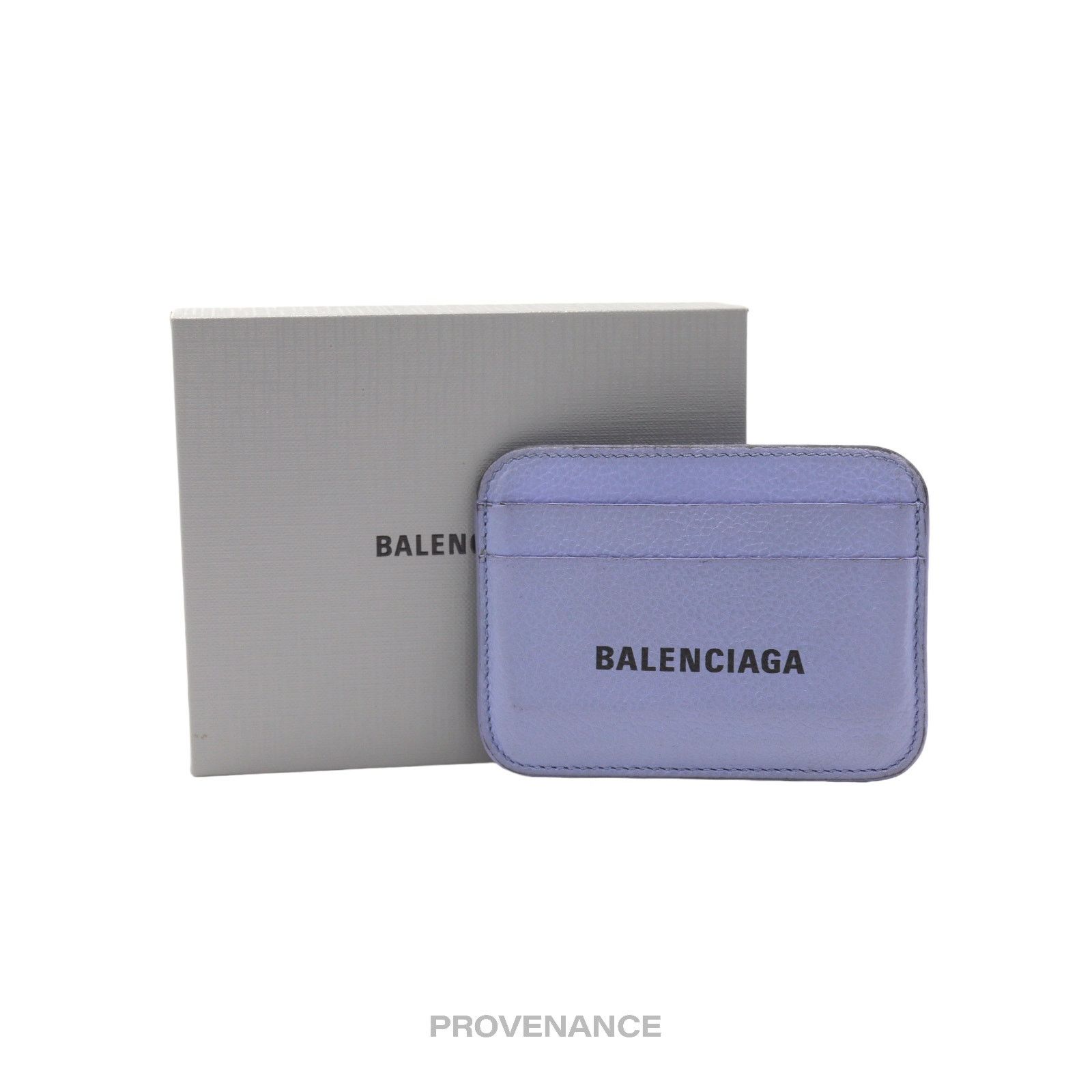 Balenciaga 🔴 Balenciaga Logo Card Holder Wallet - Powder Blue Leather Size ONE SIZE - 2 Thumbnail
